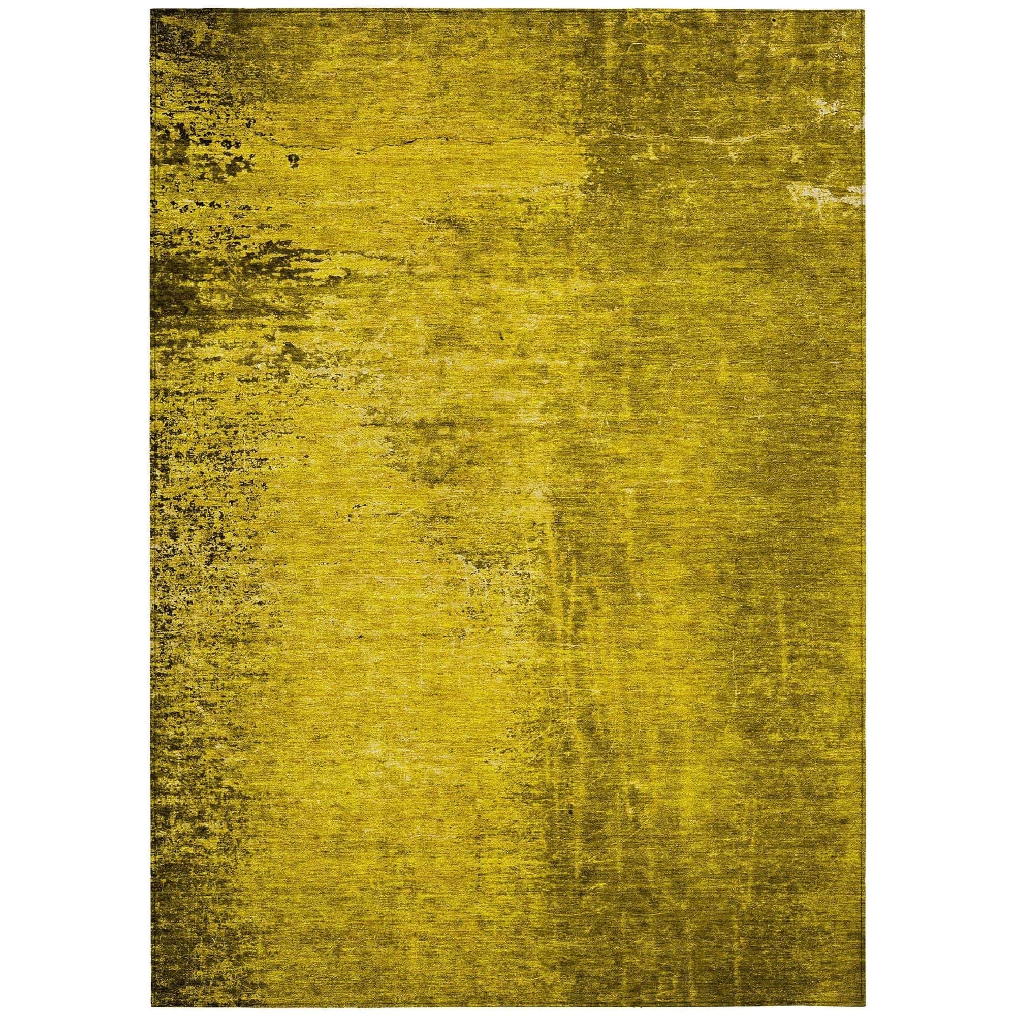 Molu Machine Washable Gold Organic Print Rug