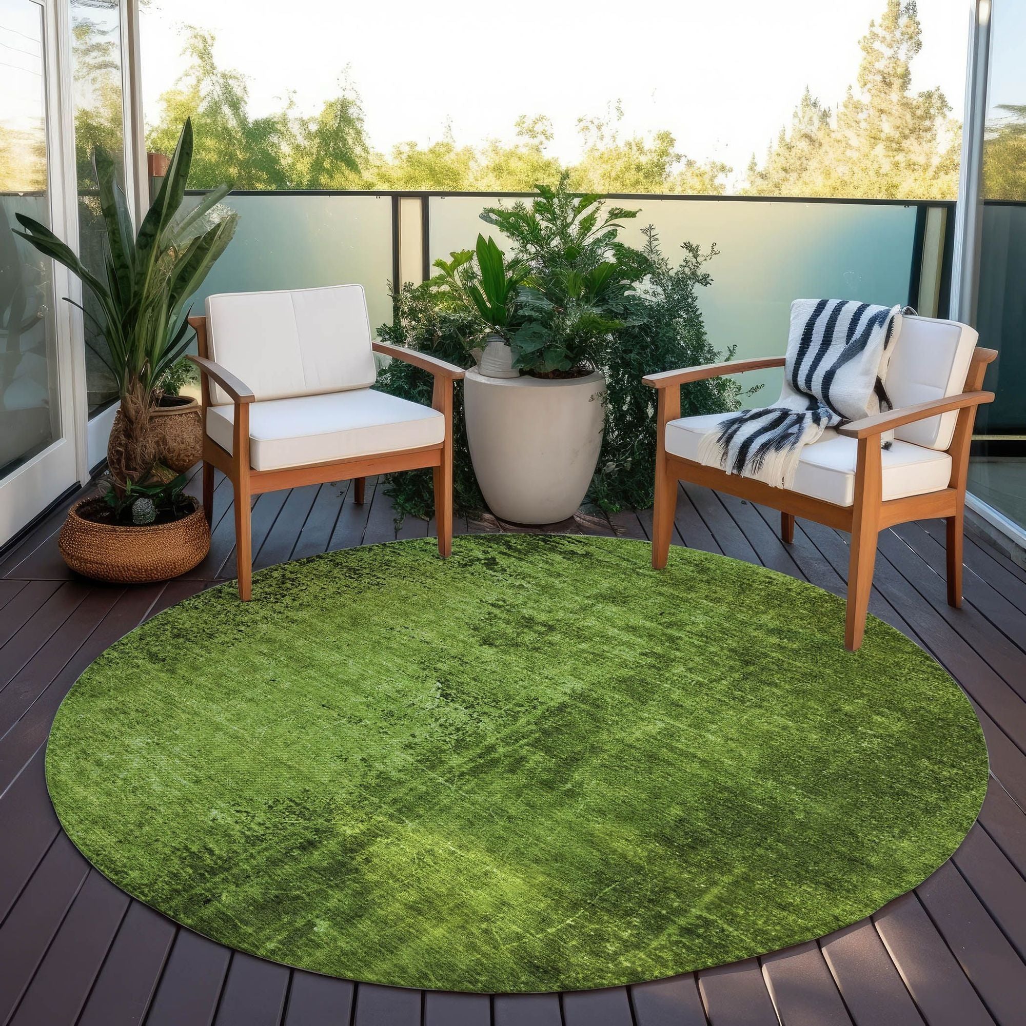 Machine Made ACN554 Green Rugs