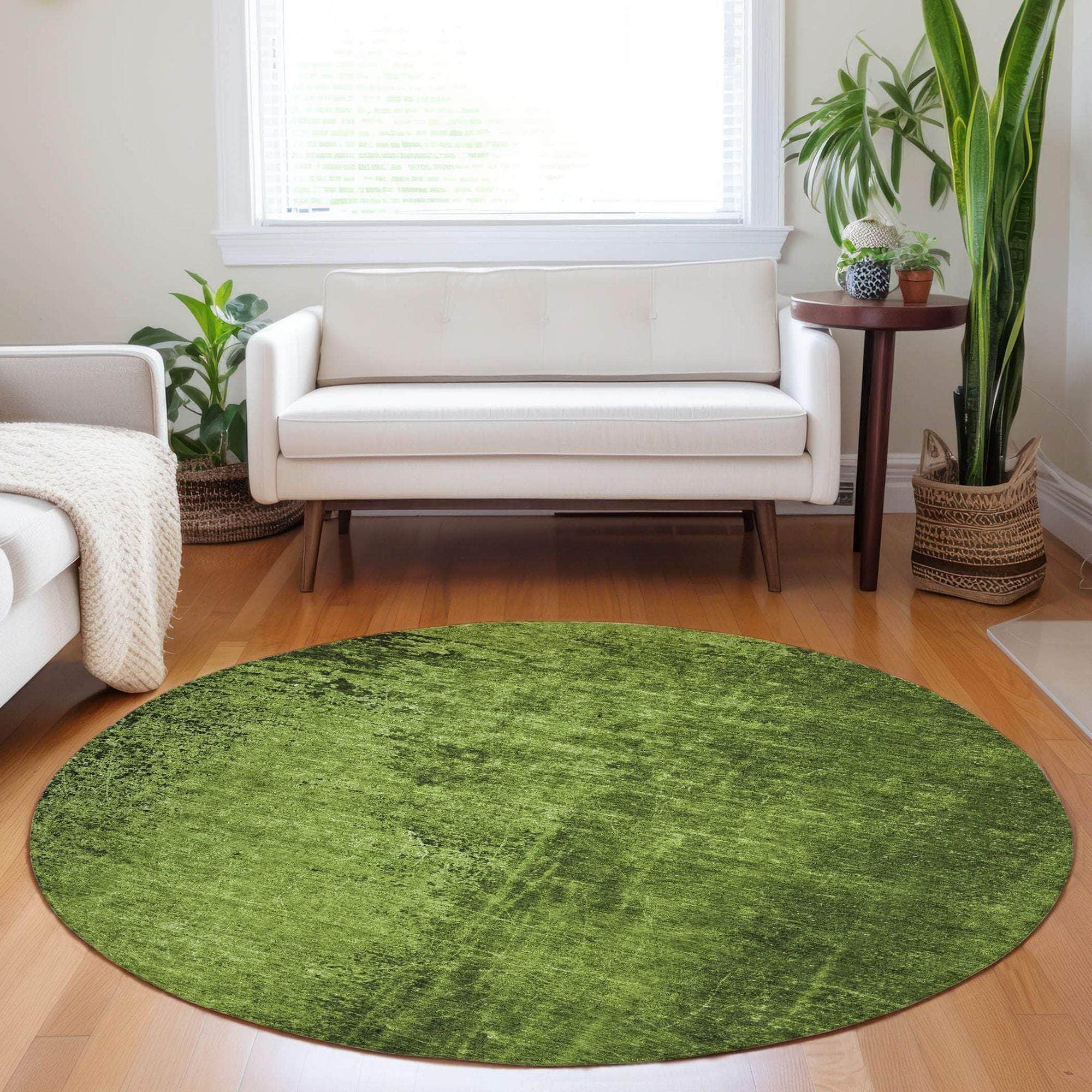 Machine Made ACN554 Green Rugs