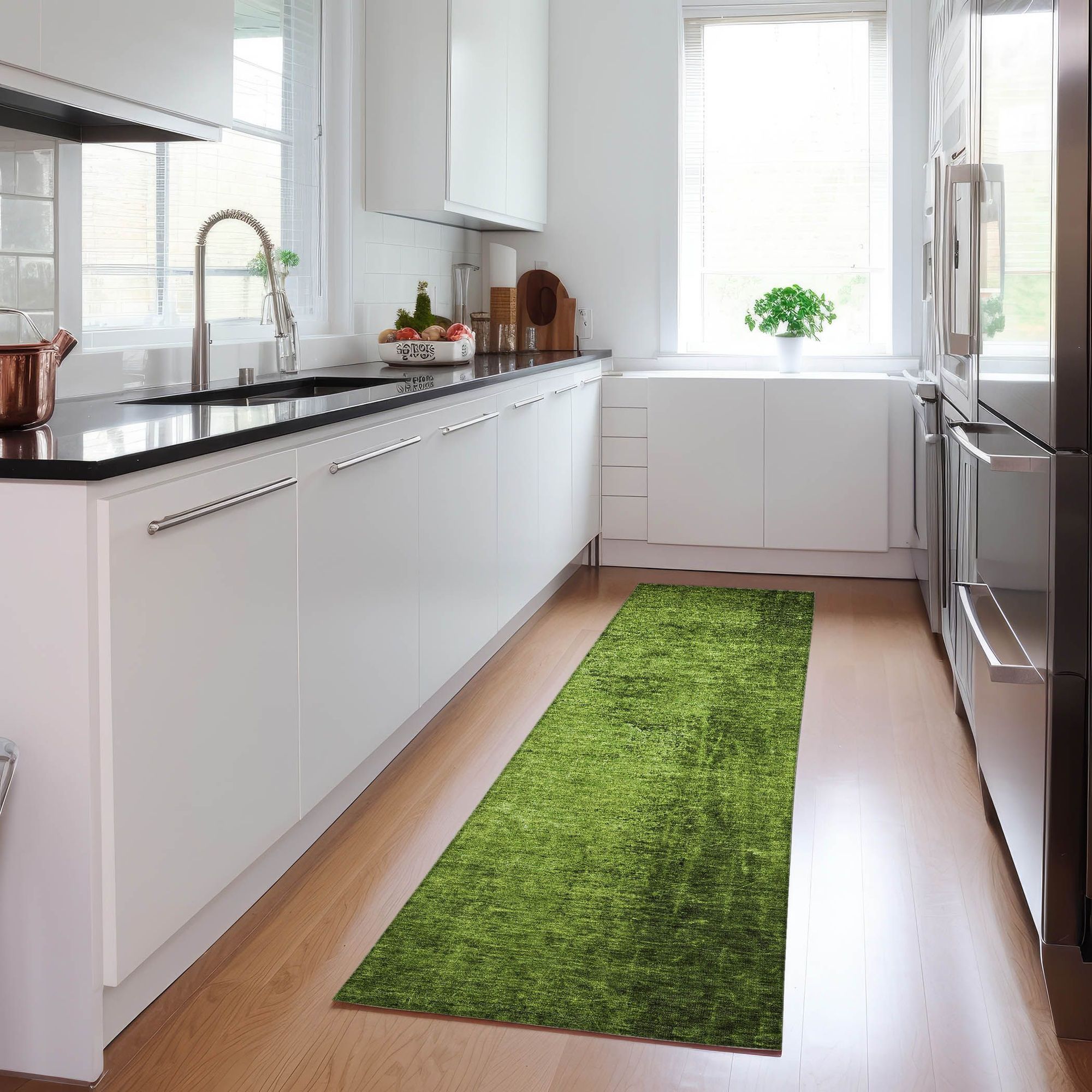 Machine Made ACN554 Green Rugs