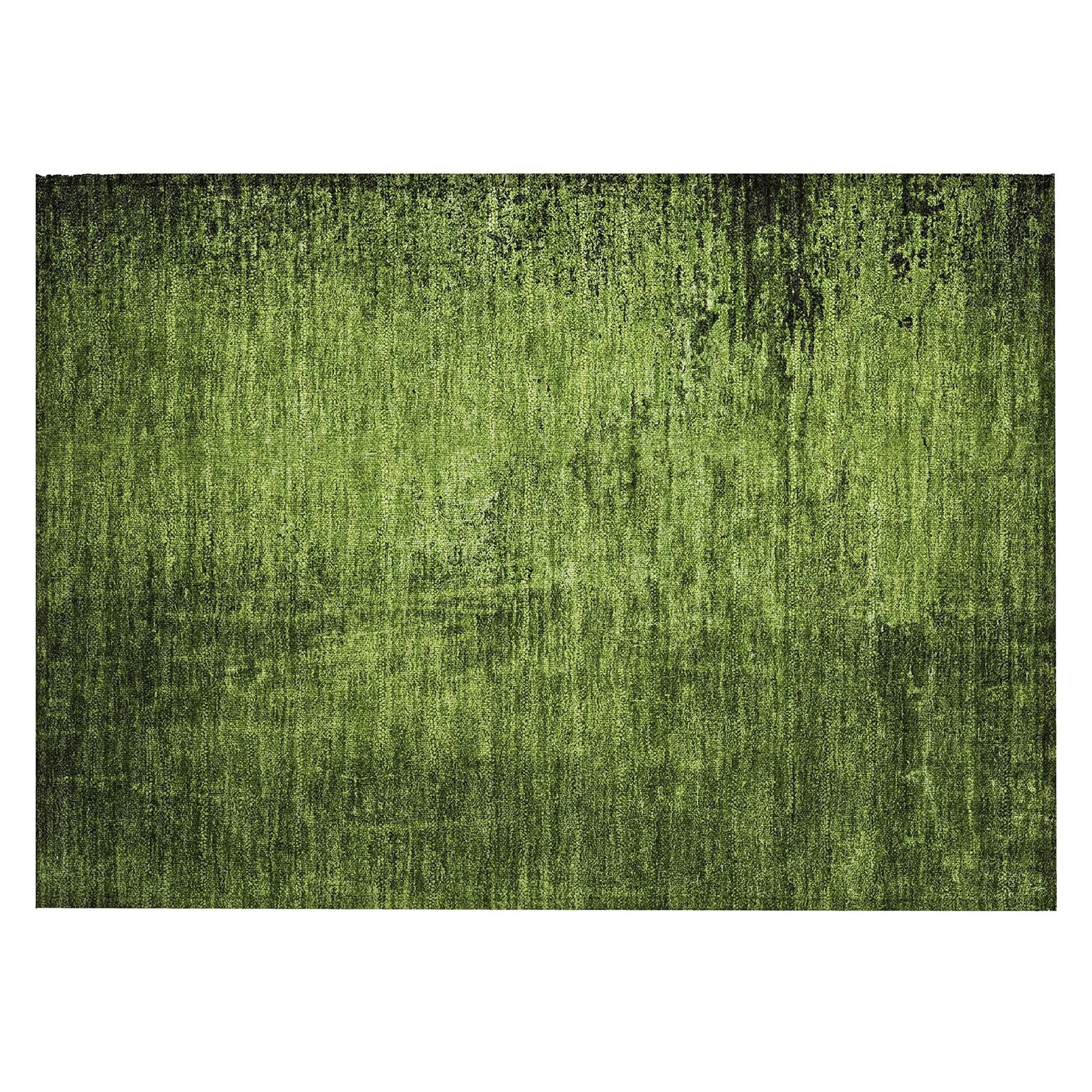 Machine Washable Green Rug - Indoor / Outdoor - Kids / Pet Friendly Organic Print Rug