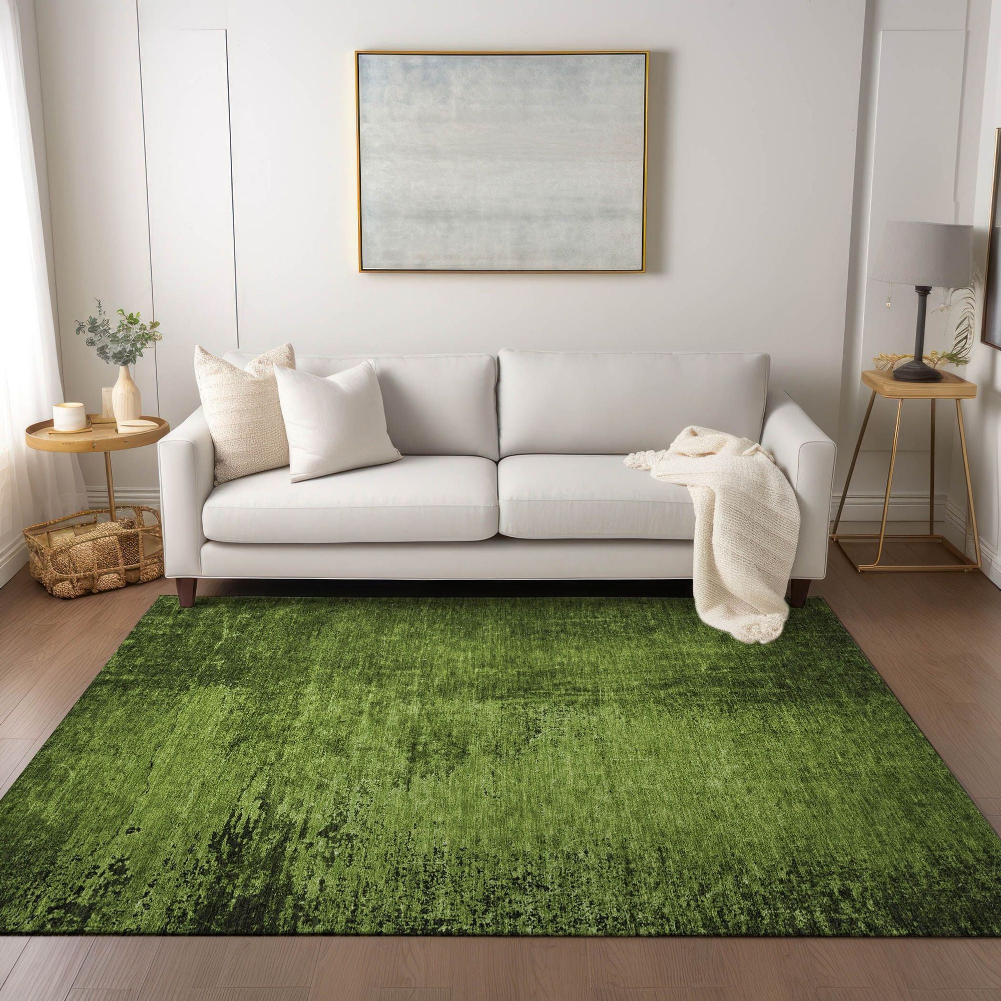 Machine Made ACN554 Green Rugs