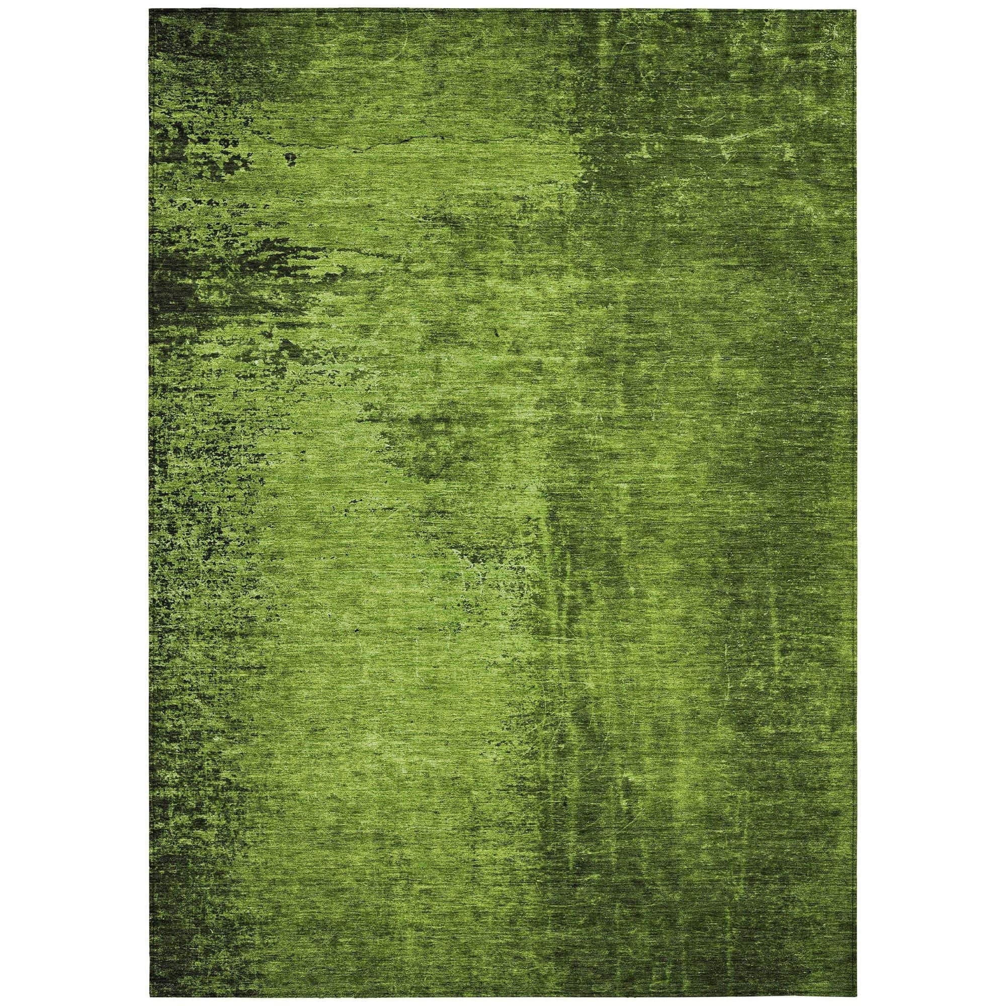 Machine Washable Green Rug - Indoor / Outdoor - Kids / Pet Friendly Organic Print Rug