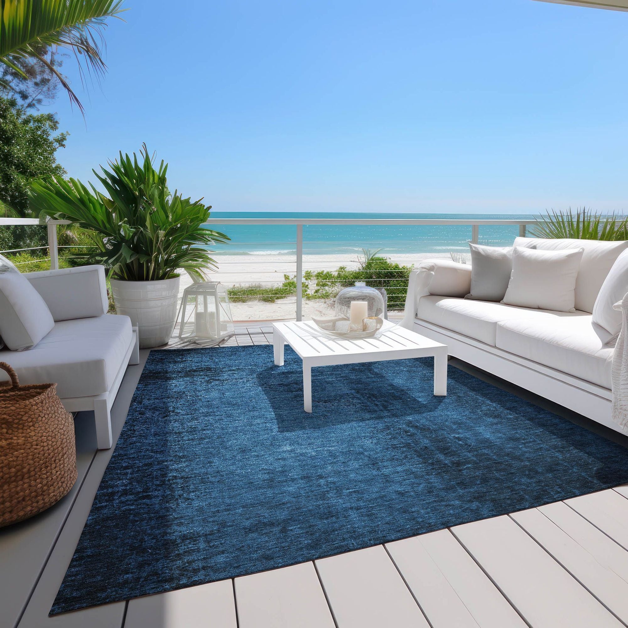 Machine Made ACN554 Navy Blue Rugs