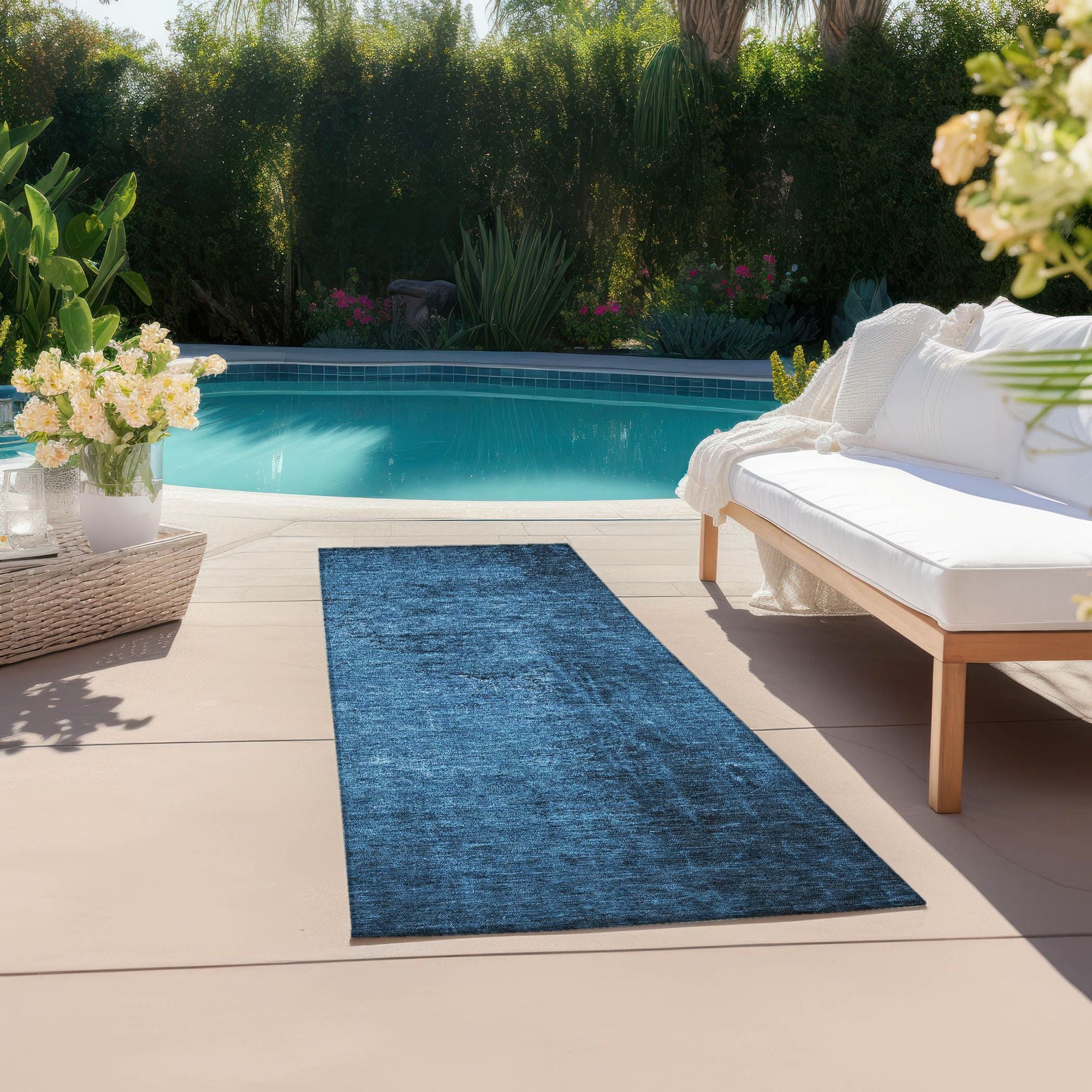 Machine Made ACN554 Navy Blue Rugs