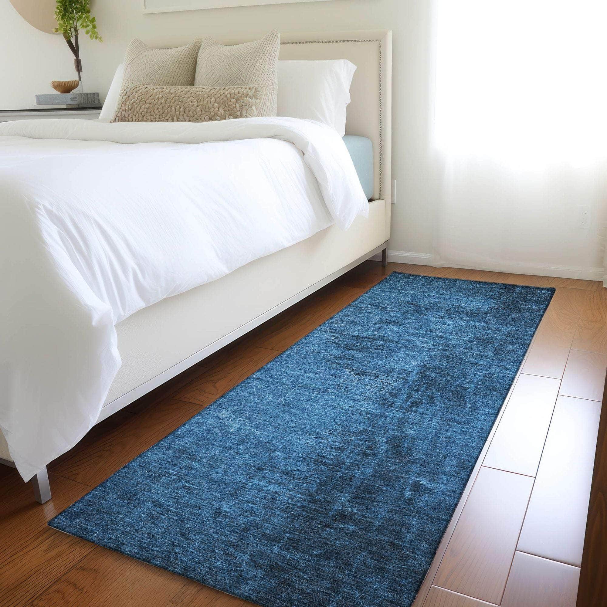 Machine Made ACN554 Navy Blue Rugs