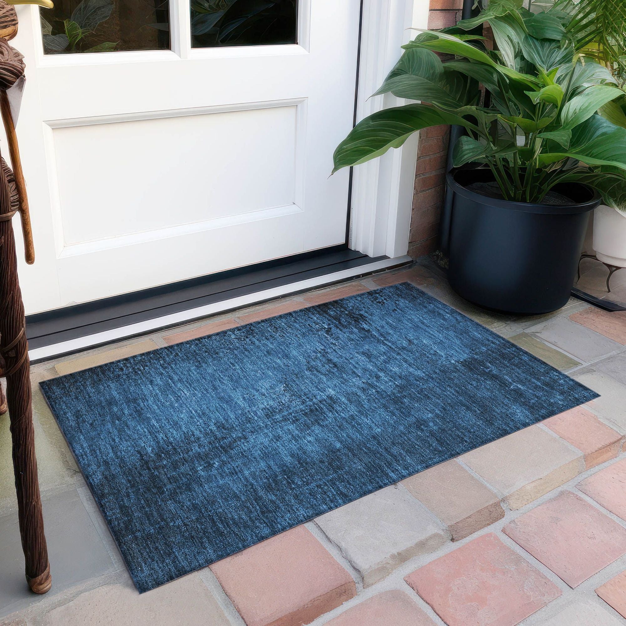Machine Made ACN554 Navy Blue Rugs