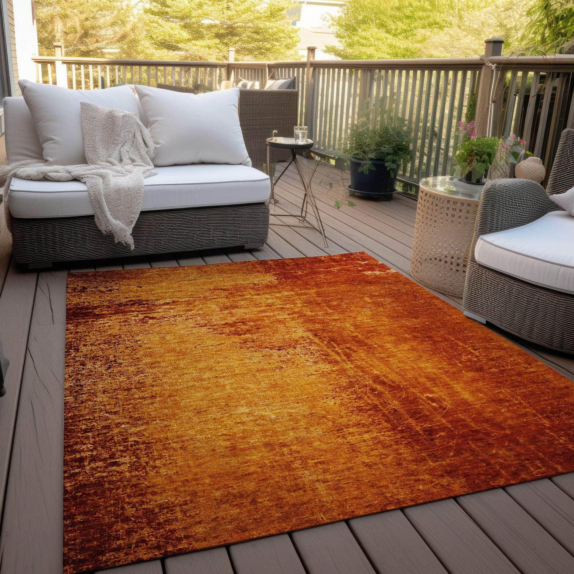 Machine Made ACN554 Paprika Orange Rugs