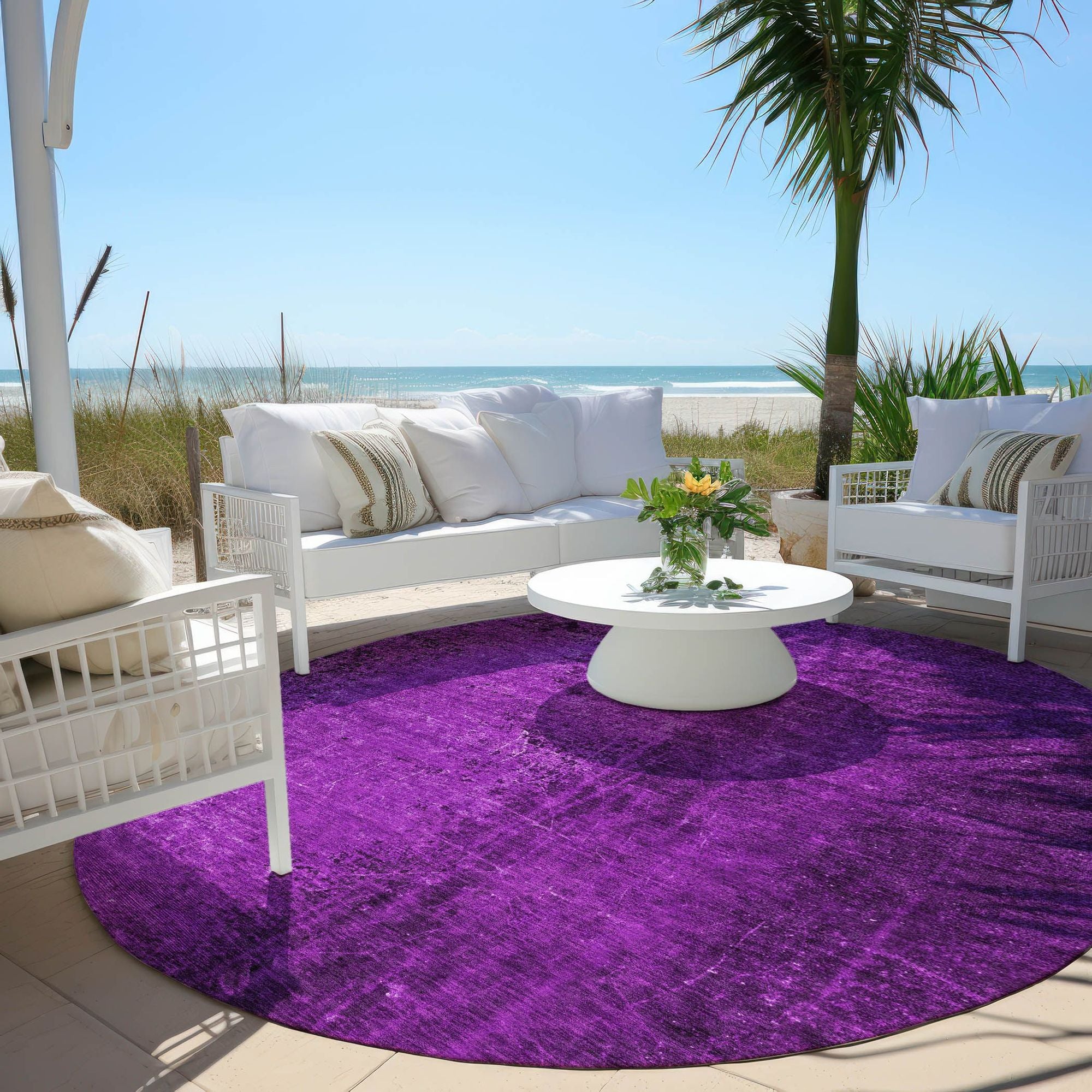 Machine Made ACN554 Purple Rugs