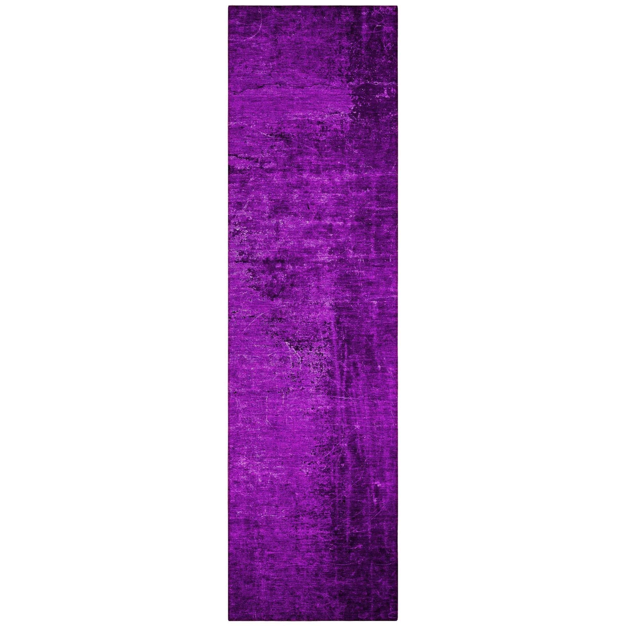 Machine Washable Purple Rug - Indoor / Outdoor - Kids / Pet Friendly Organic Print Rug