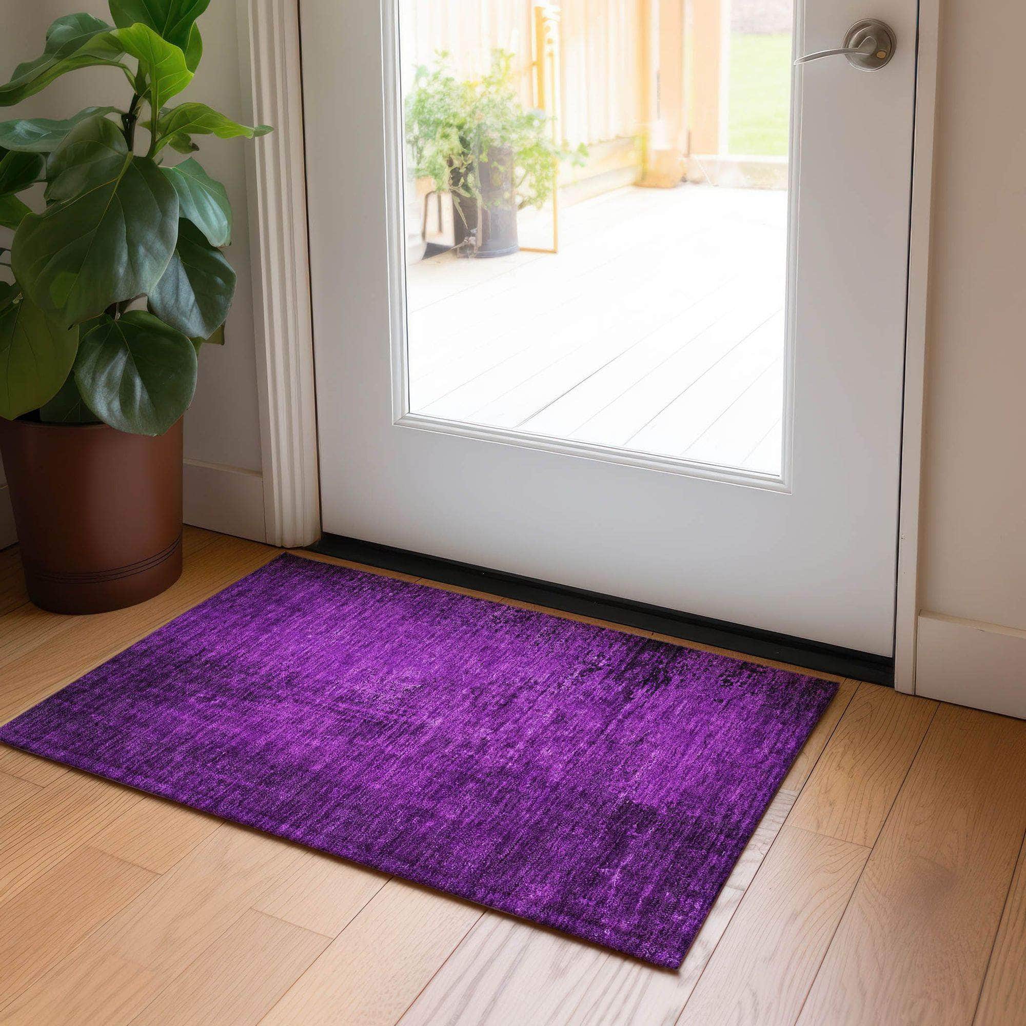 Machine Made ACN554 Purple Rugs