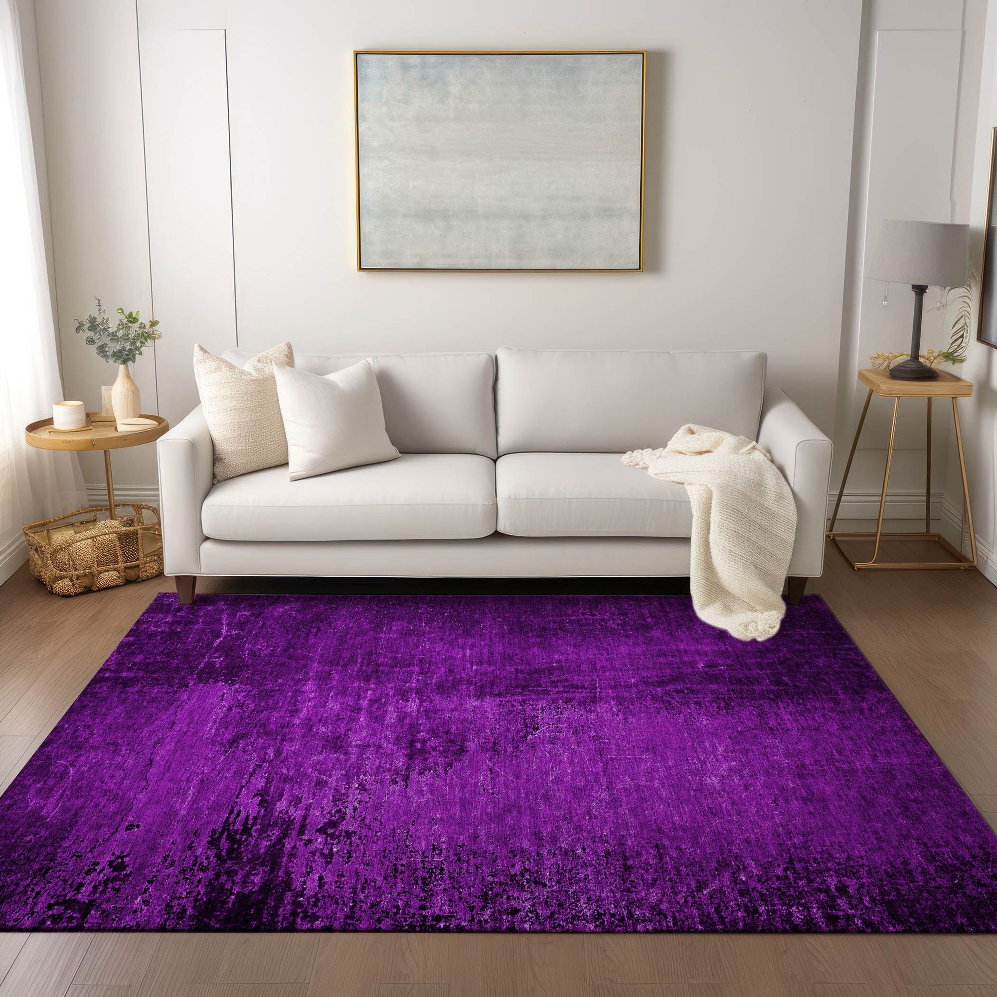 Machine Made ACN554 Purple Rugs