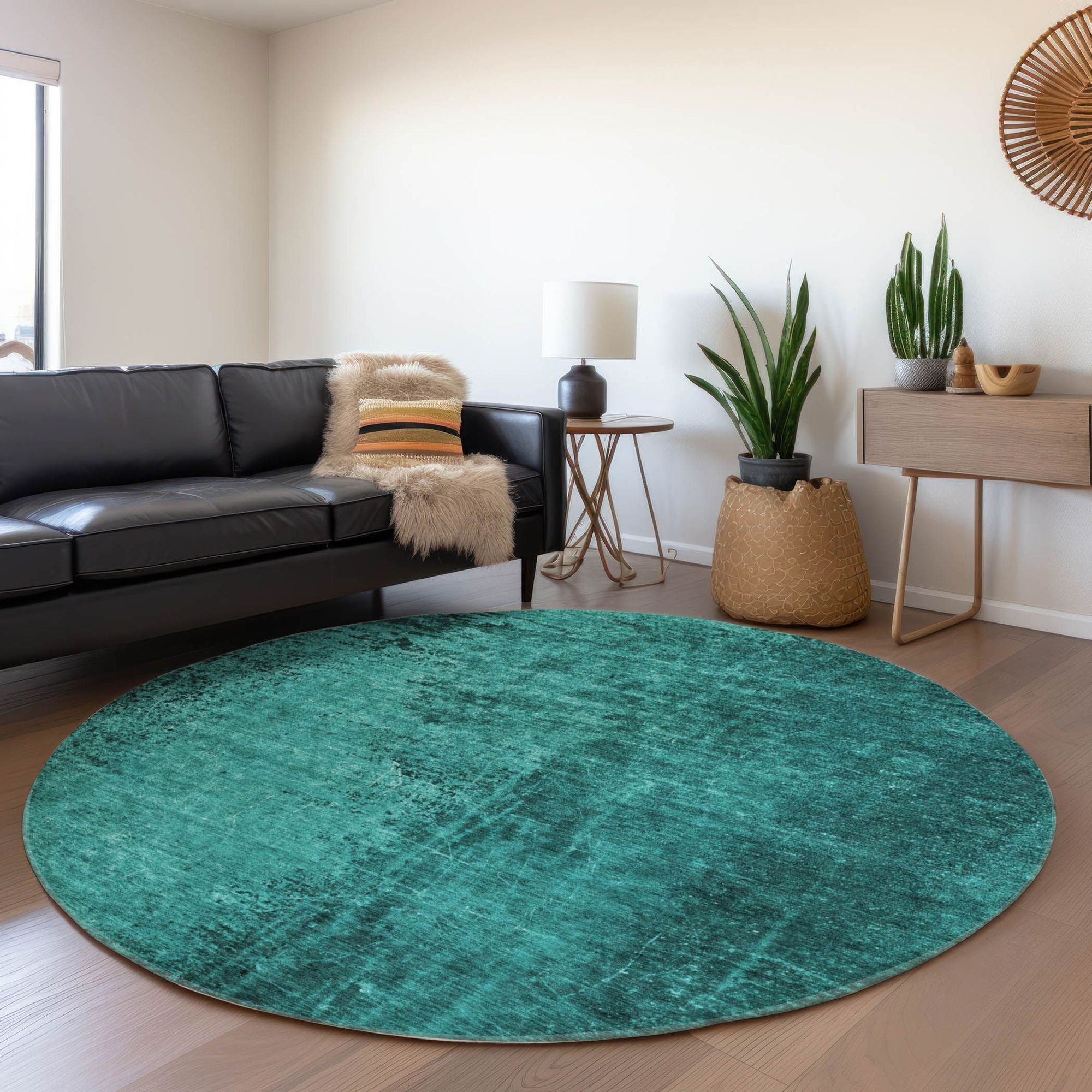 Machine Made ACN554 Teal Rugs