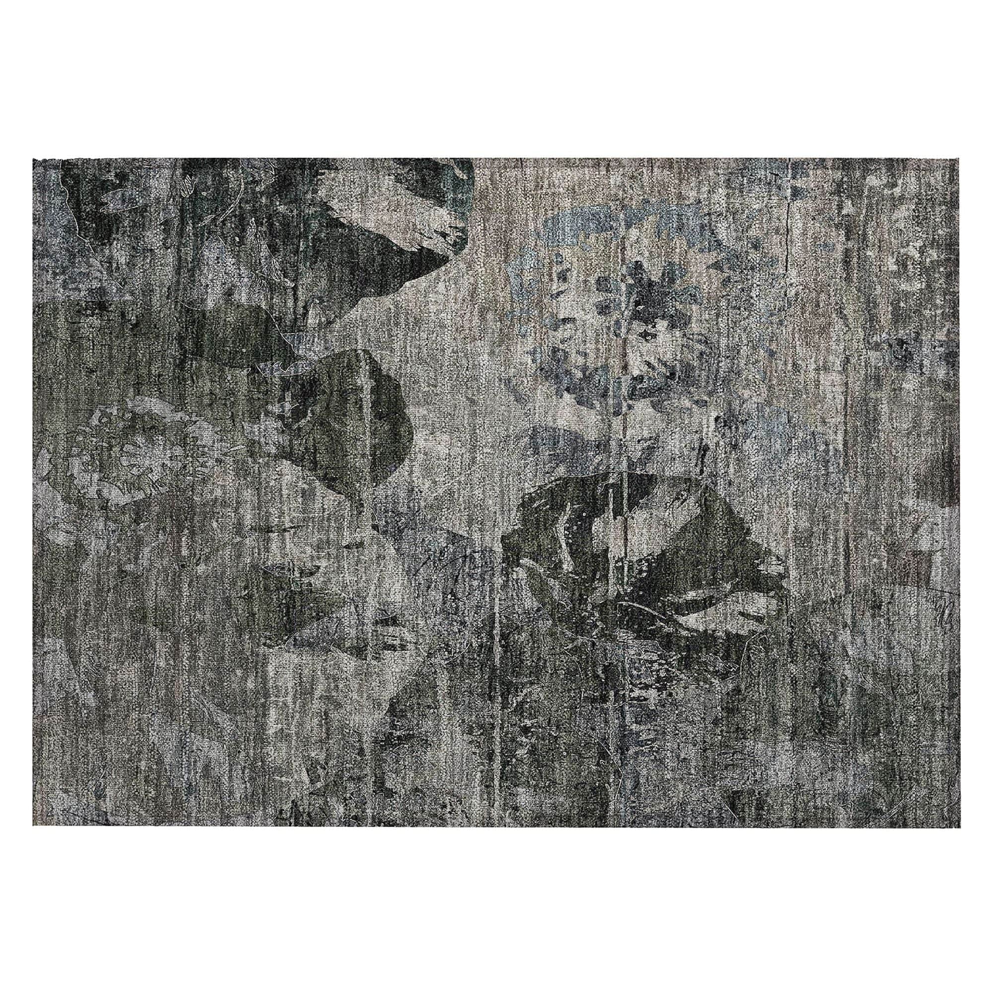 Machine Washable Gray Rug - Indoor / Outdoor - Kids / Pet Friendly Organic Print Rug
