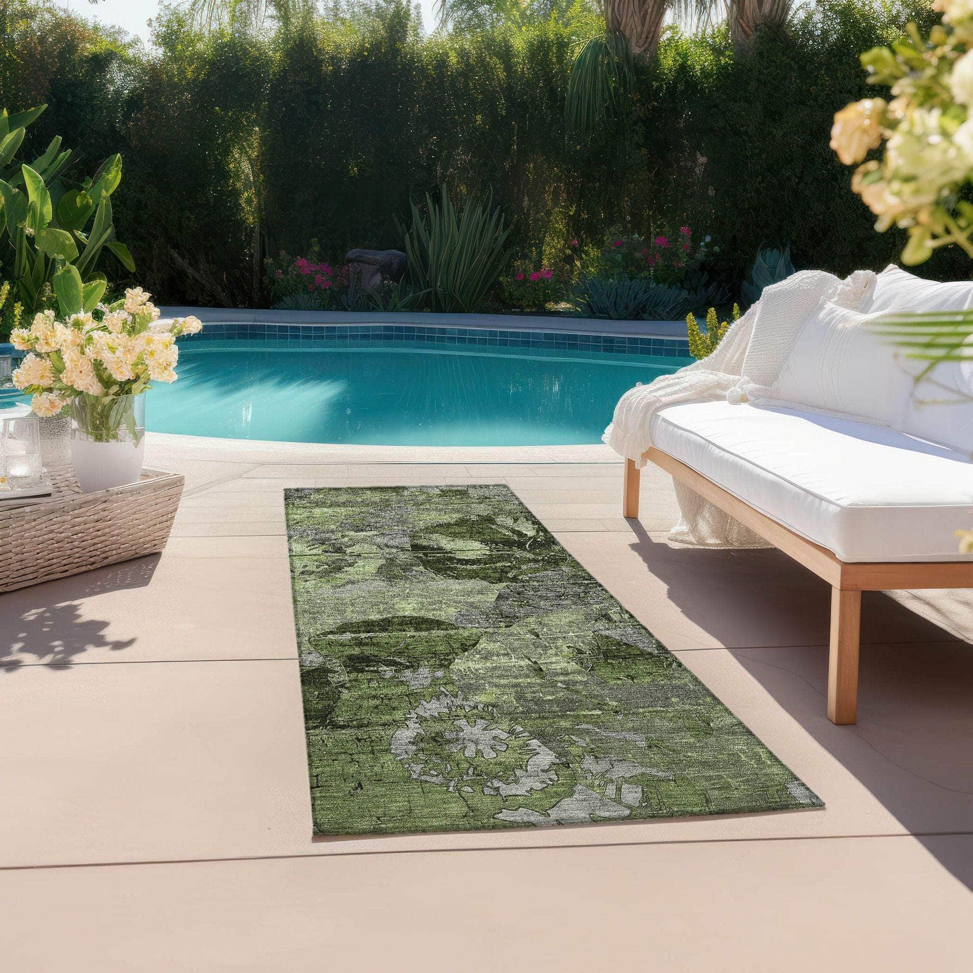 Machine Made ACN555 Green Rugs