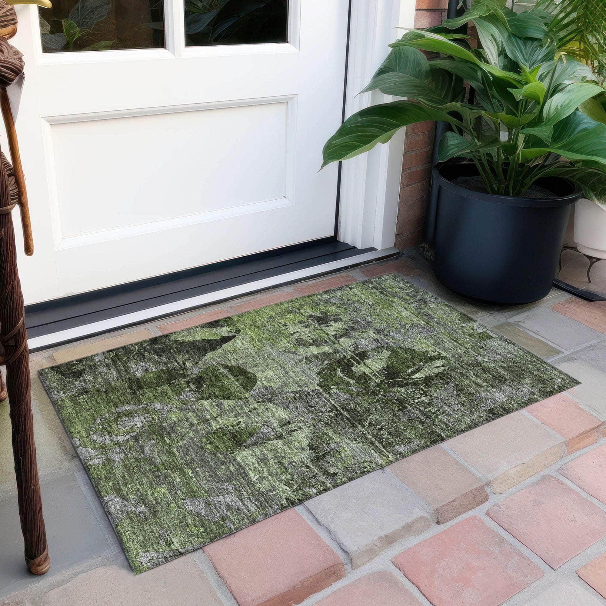 Machine Made ACN555 Green Rugs