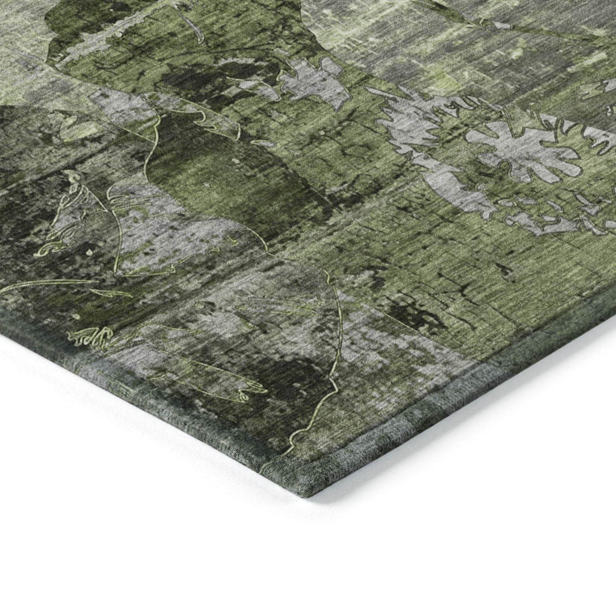 Machine Made ACN555 Green Rugs