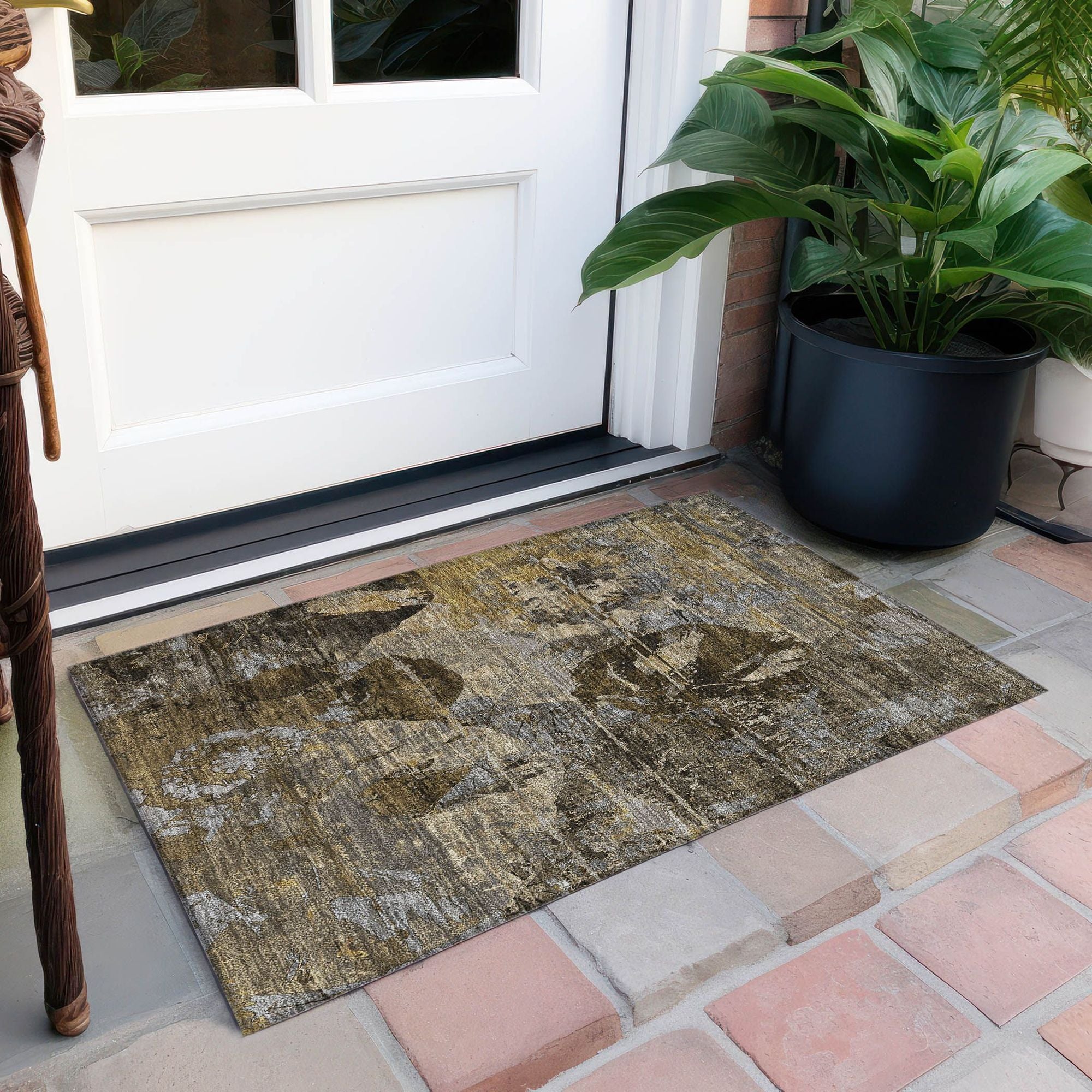 Machine Made ACN555 Mocha Brown Rugs