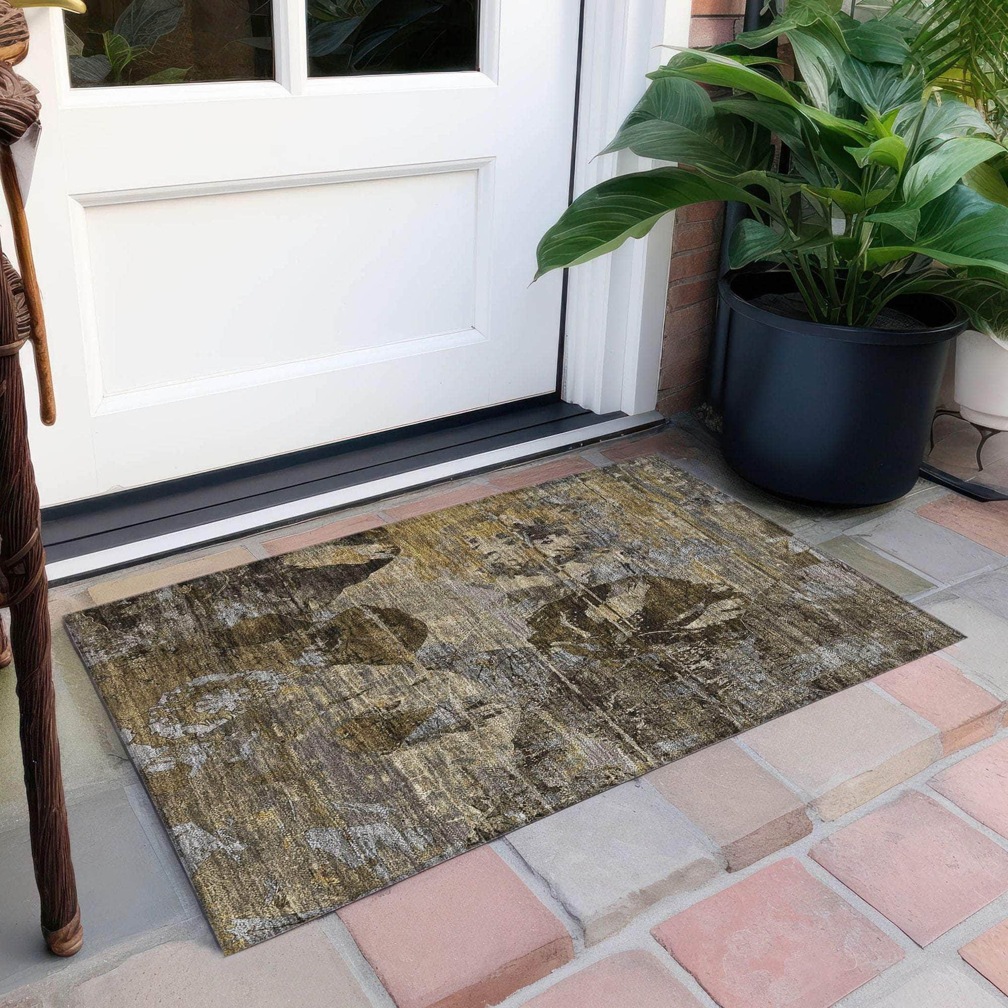 Machine Made ACN555 Mocha Brown Rugs