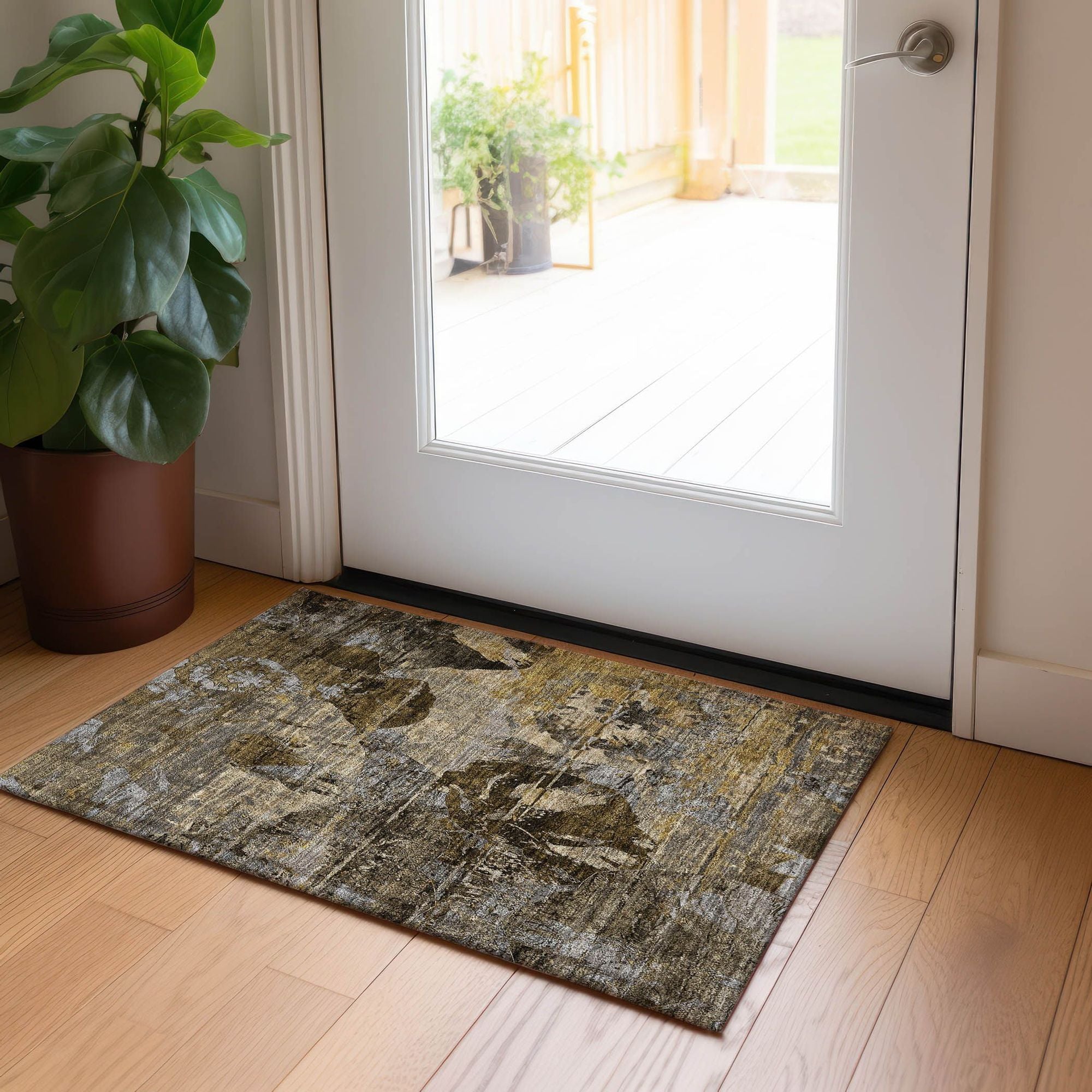 Machine Made ACN555 Mocha Brown Rugs
