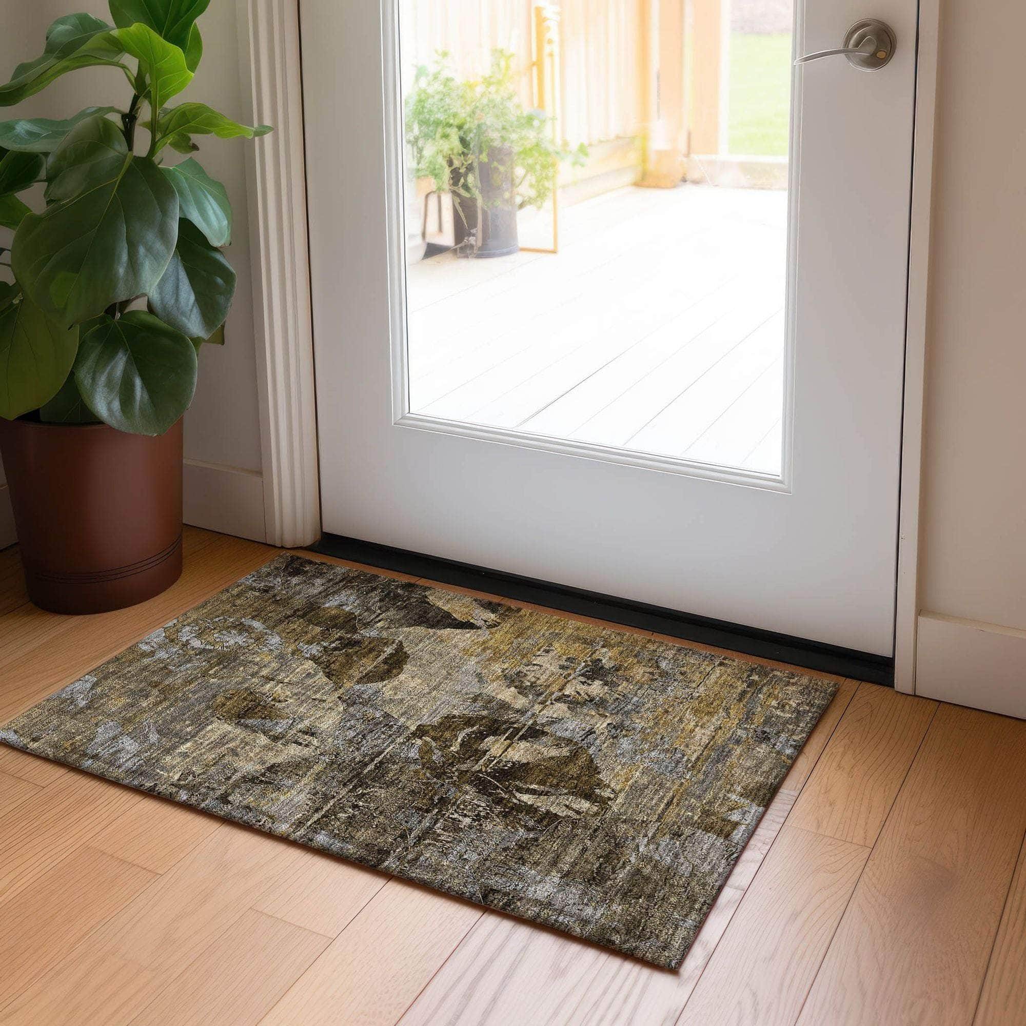 Machine Made ACN555 Mocha Brown Rugs