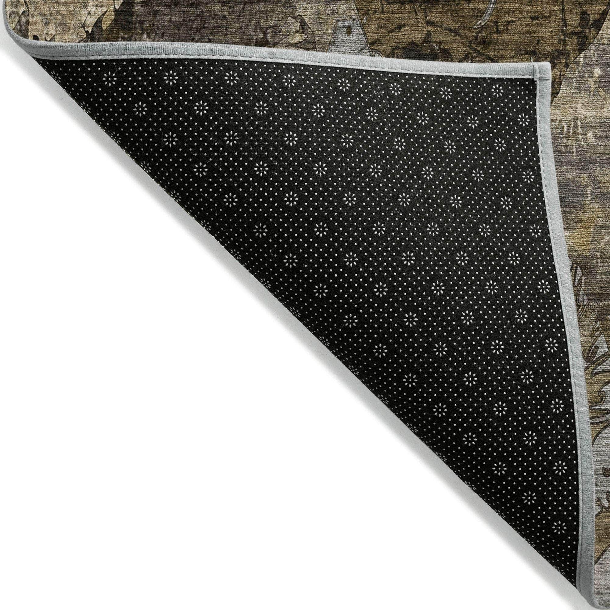 Machine Made ACN555 Mocha Brown Rugs