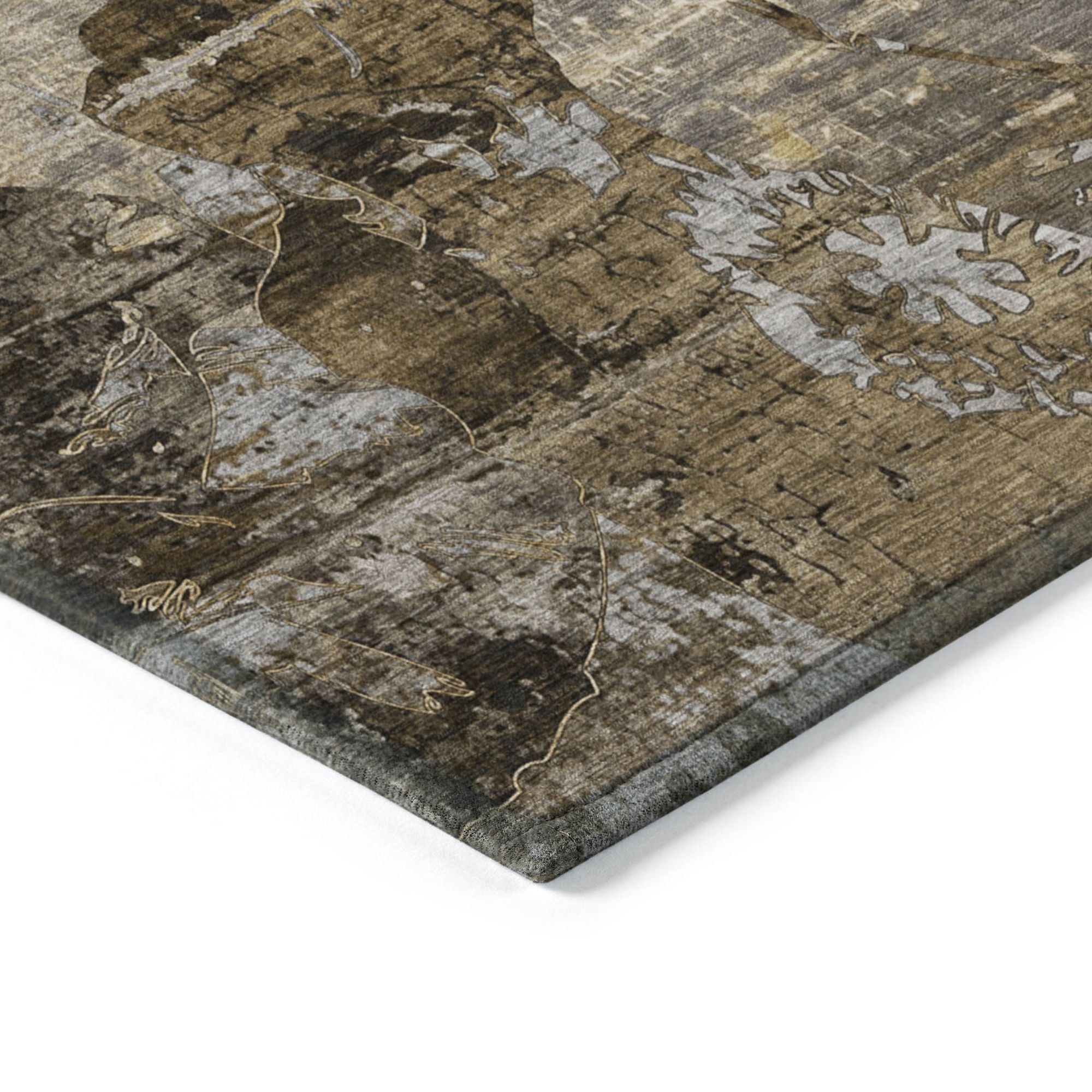 Machine Made ACN555 Mocha Brown Rugs
