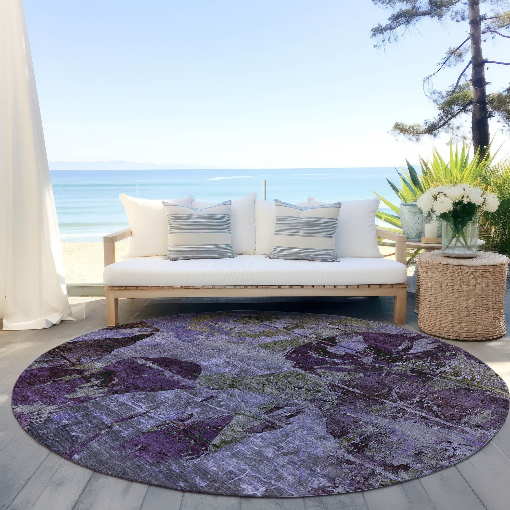 Machine Made ACN555 Purple Rugs