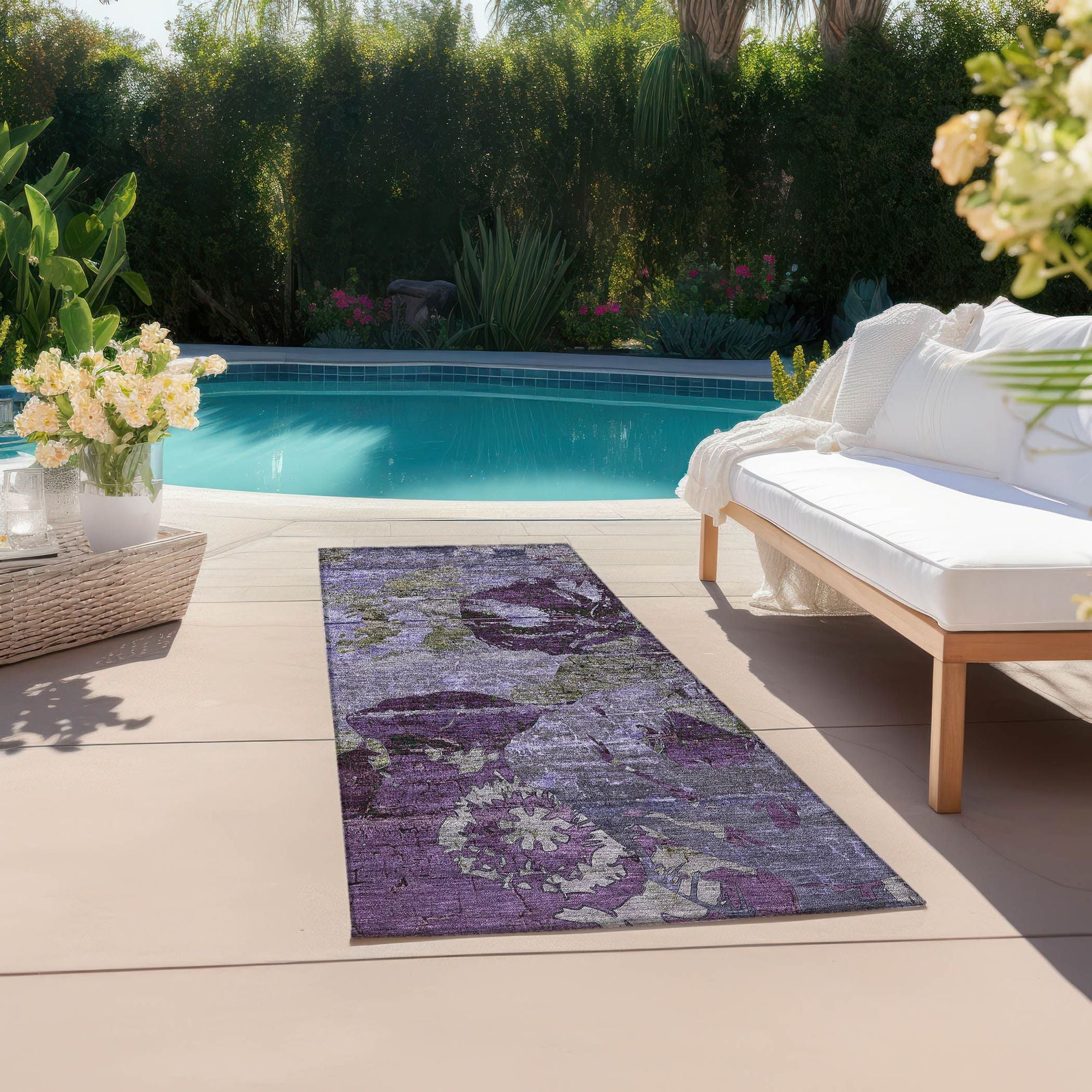 Machine Made ACN555 Purple Rugs