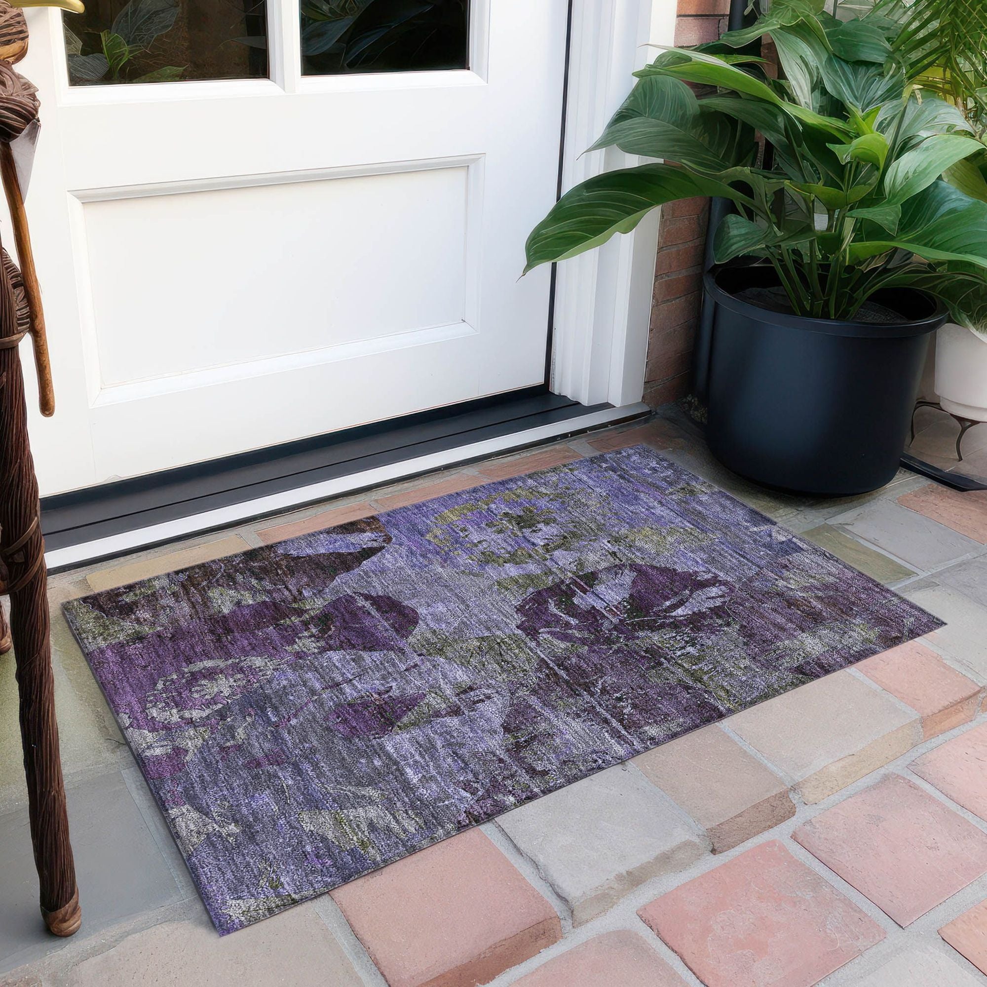 Machine Made ACN555 Purple Rugs
