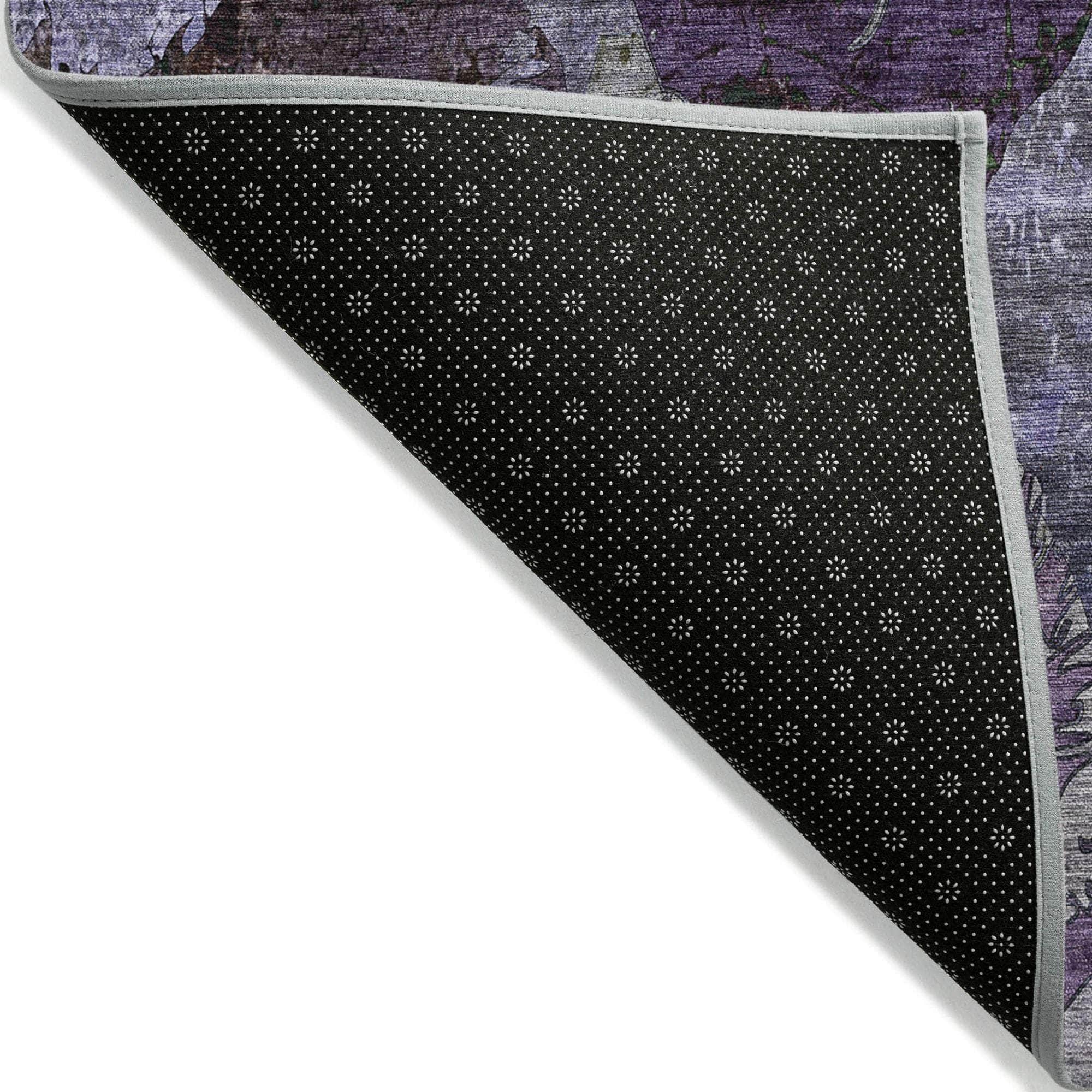 Machine Made ACN555 Purple Rugs