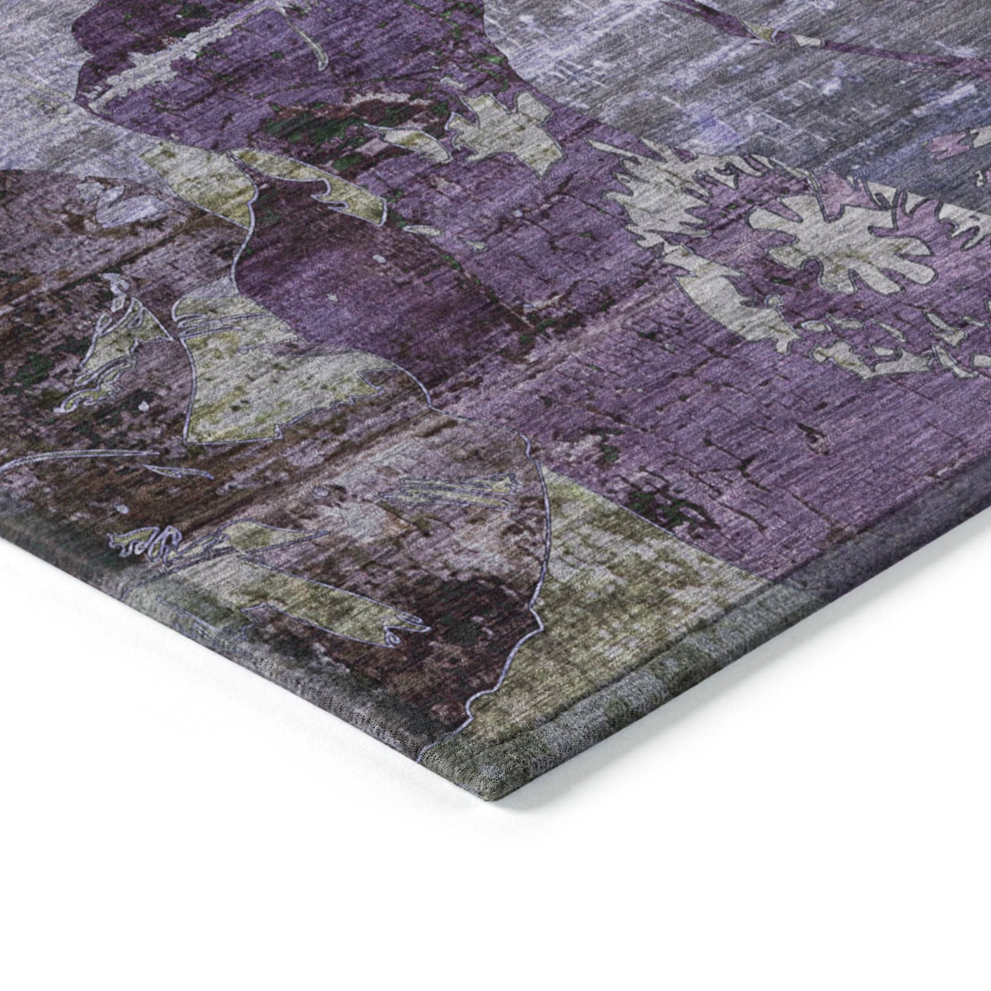 Machine Made ACN555 Purple Rugs