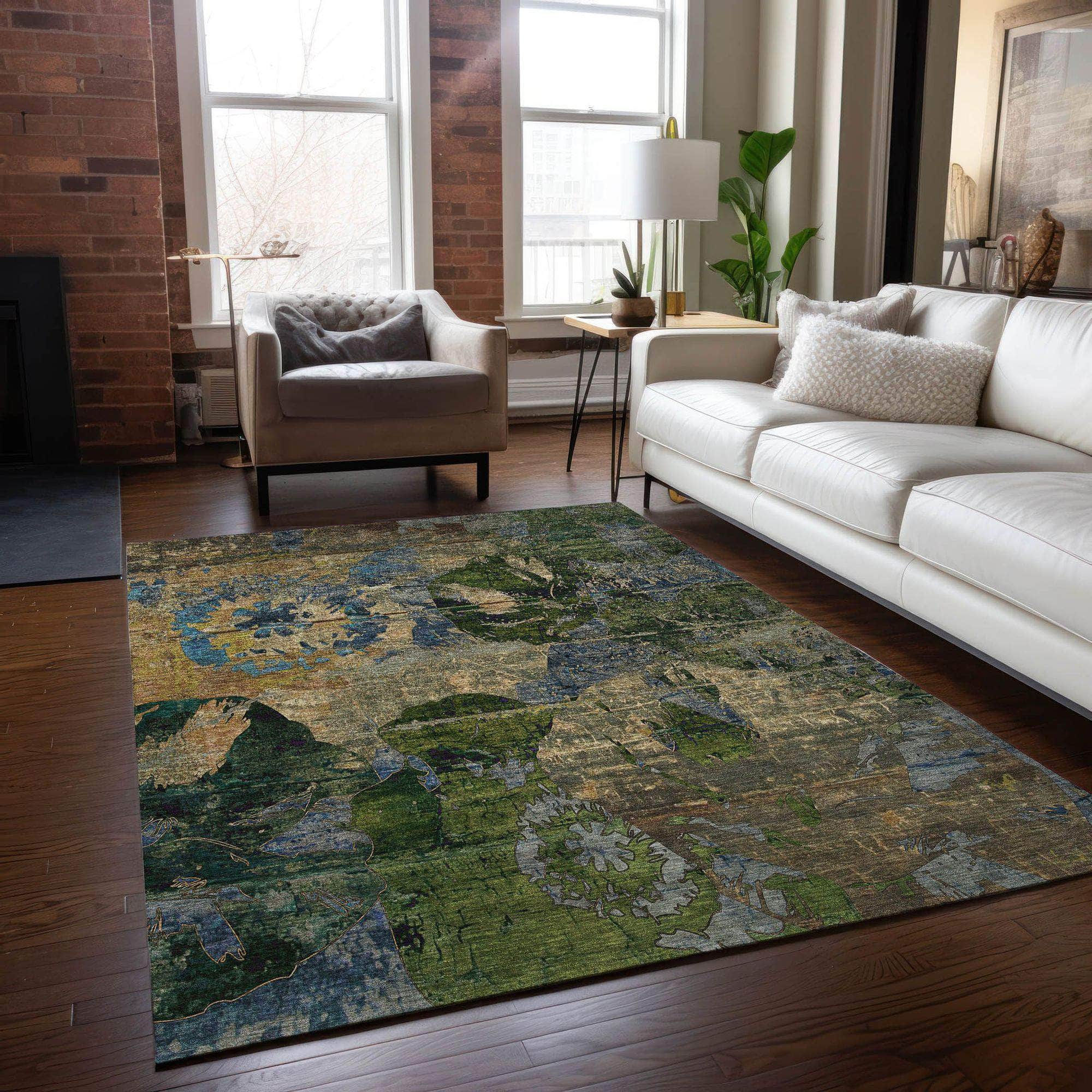 Machine Made ACN555 Taupe Brown Rugs