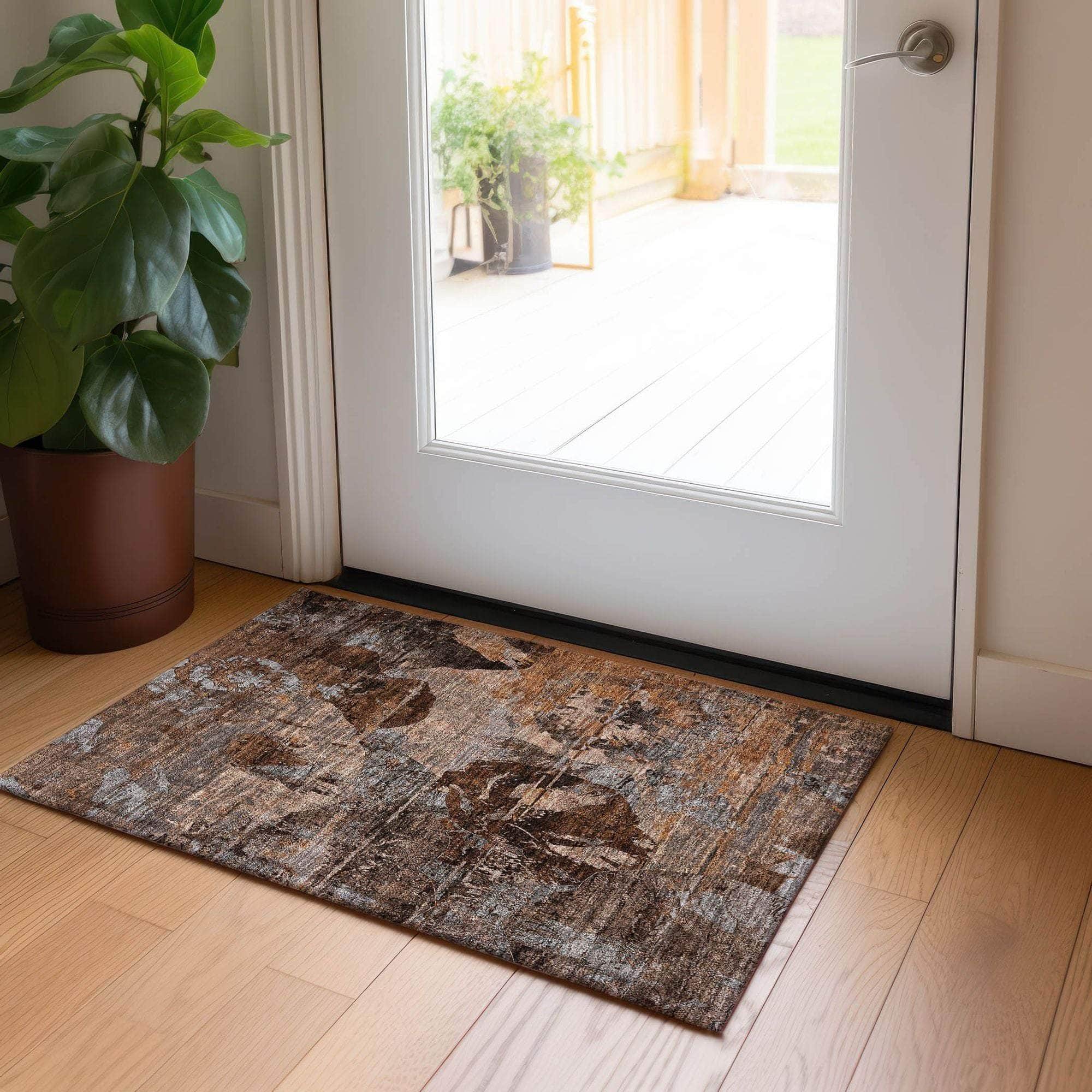 Machine Made ACN555 Terracotta Orange Rugs