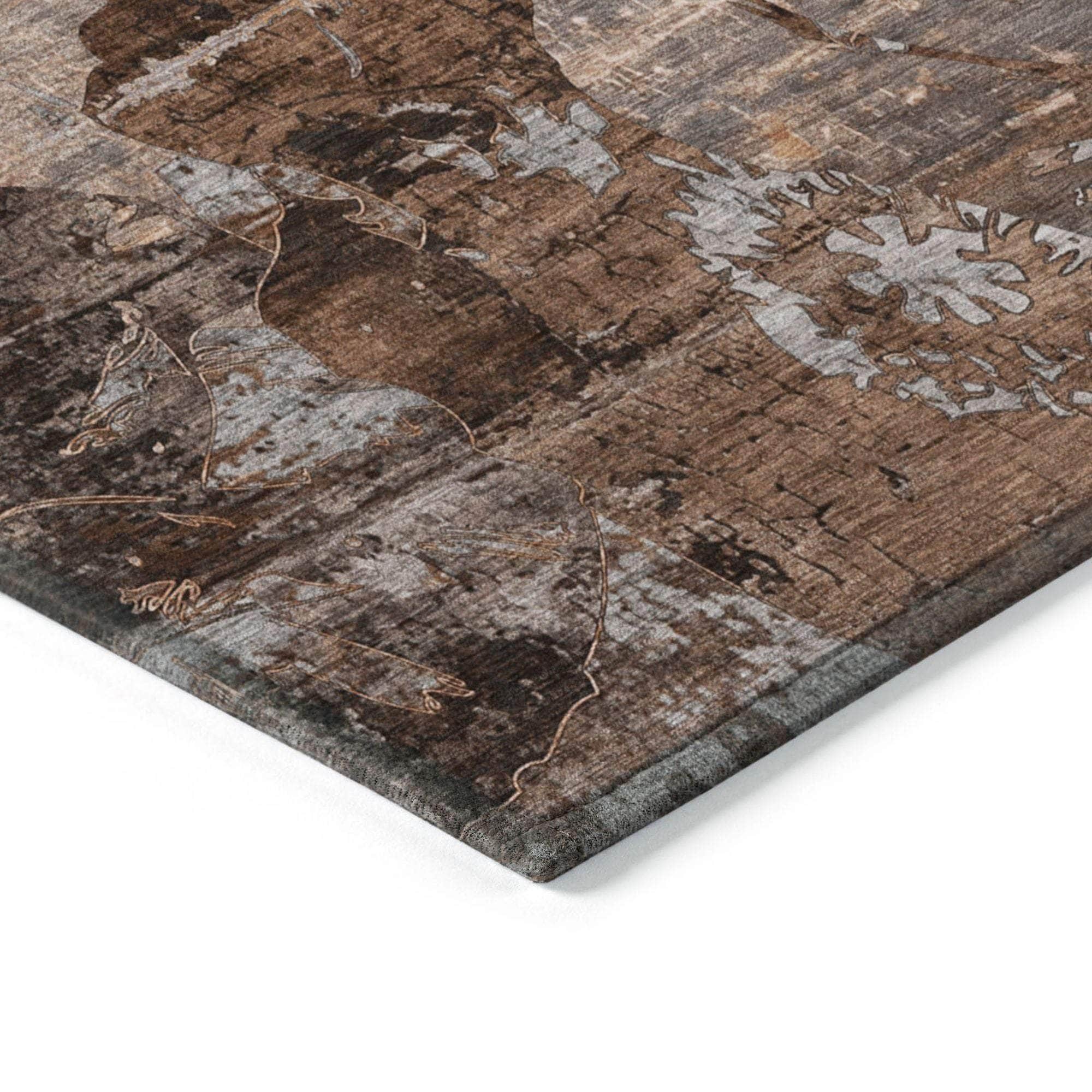 Machine Made ACN555 Terracotta Orange Rugs