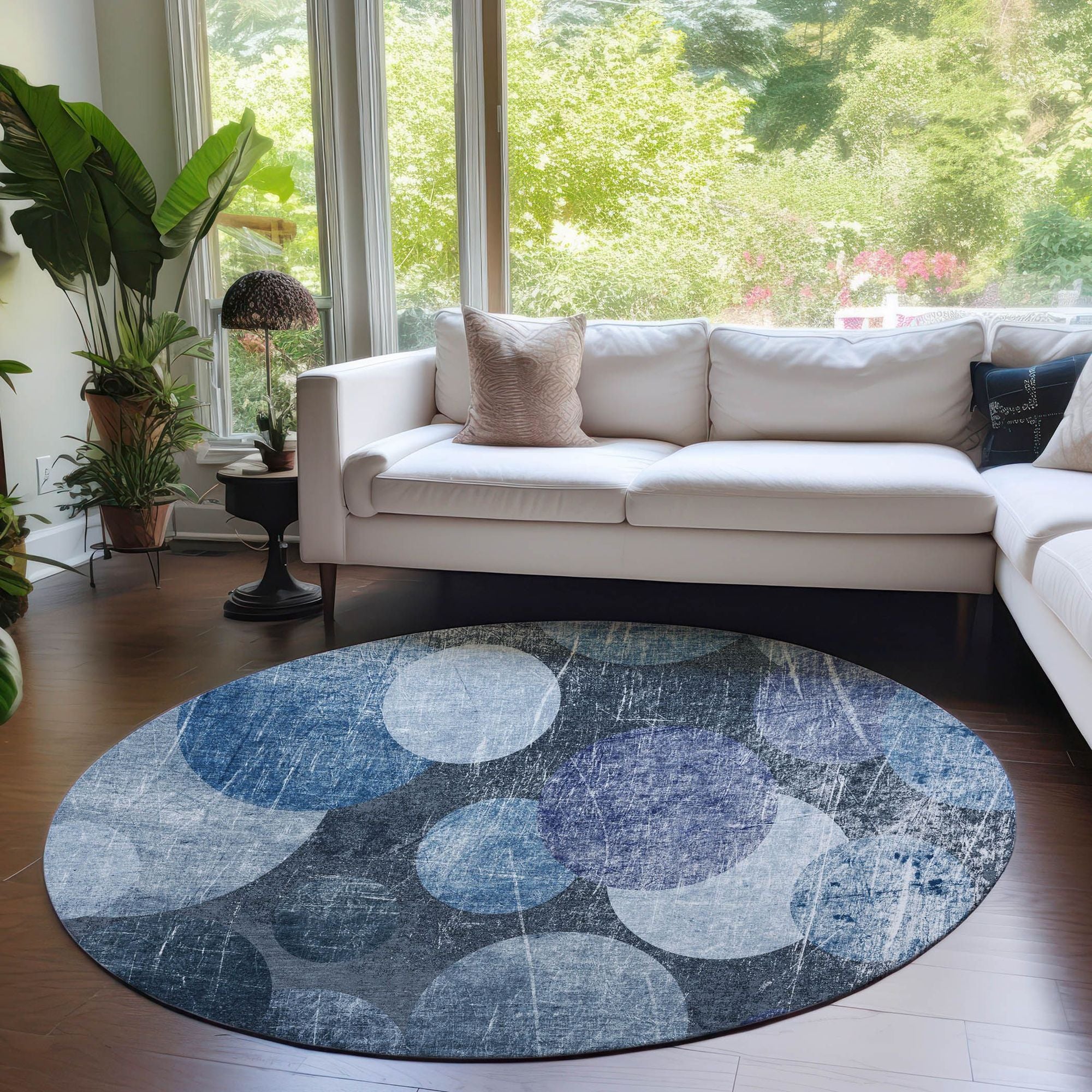 Machine Made ACN556 Blue Rugs