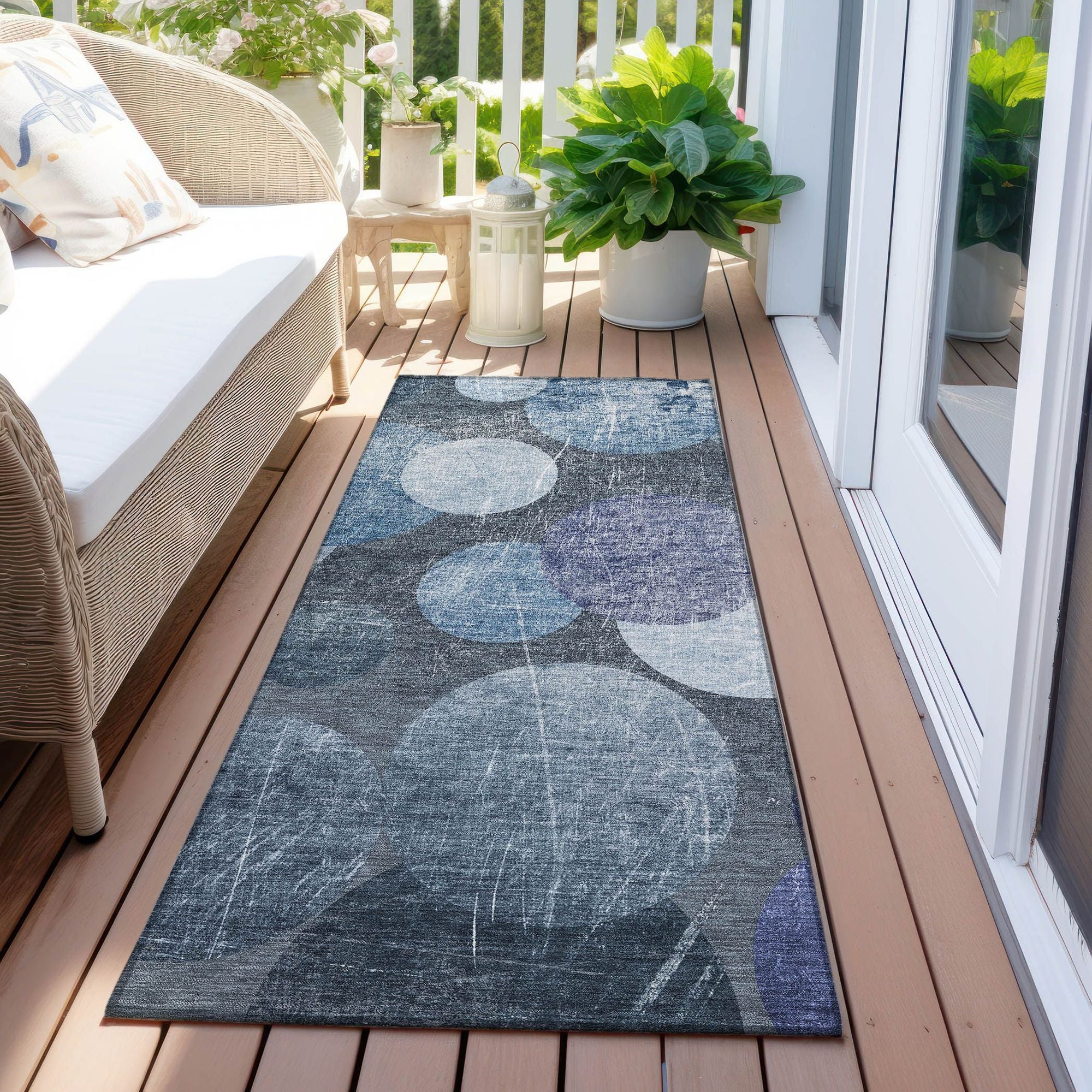 Machine Made ACN556 Blue Rugs