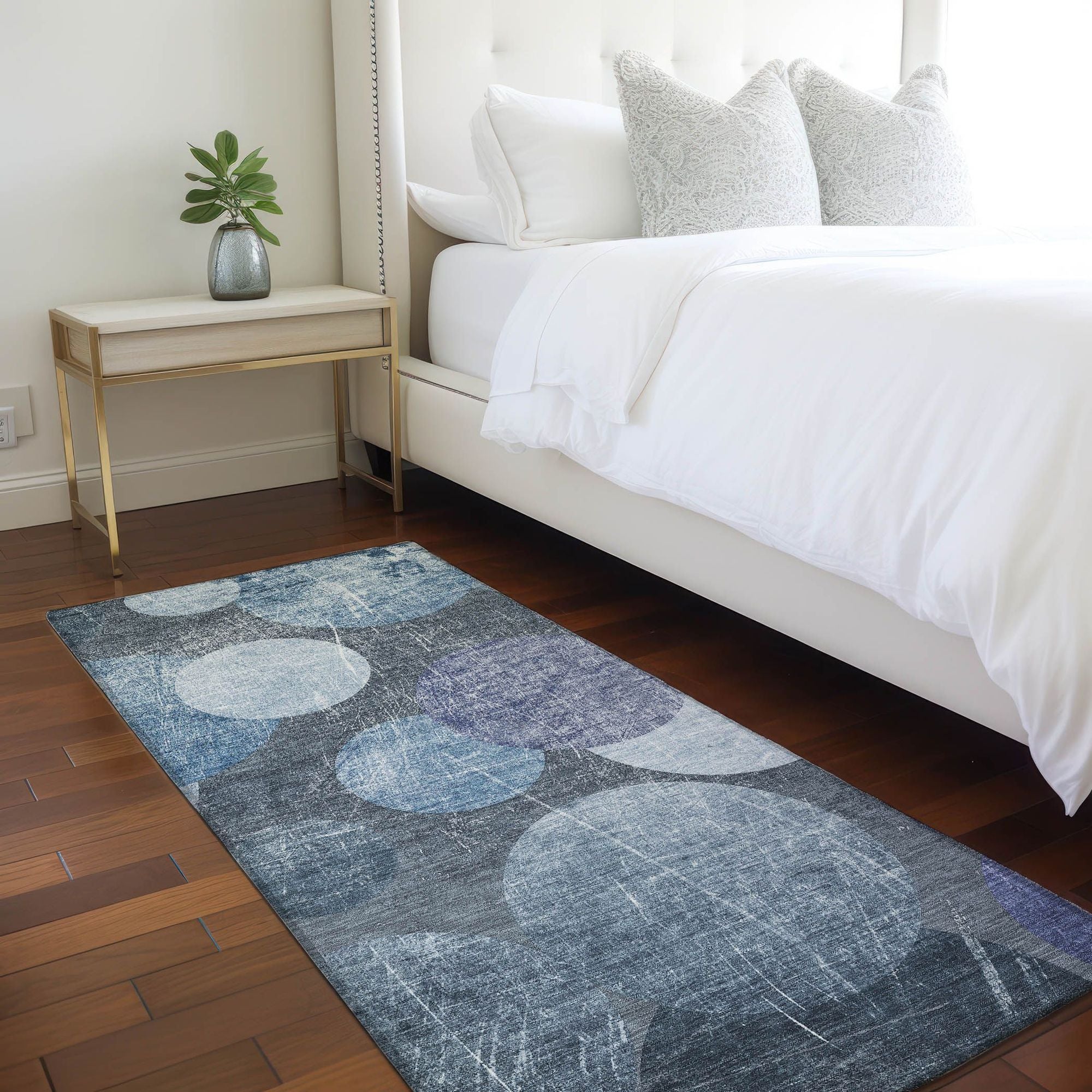 Machine Made ACN556 Blue Rugs