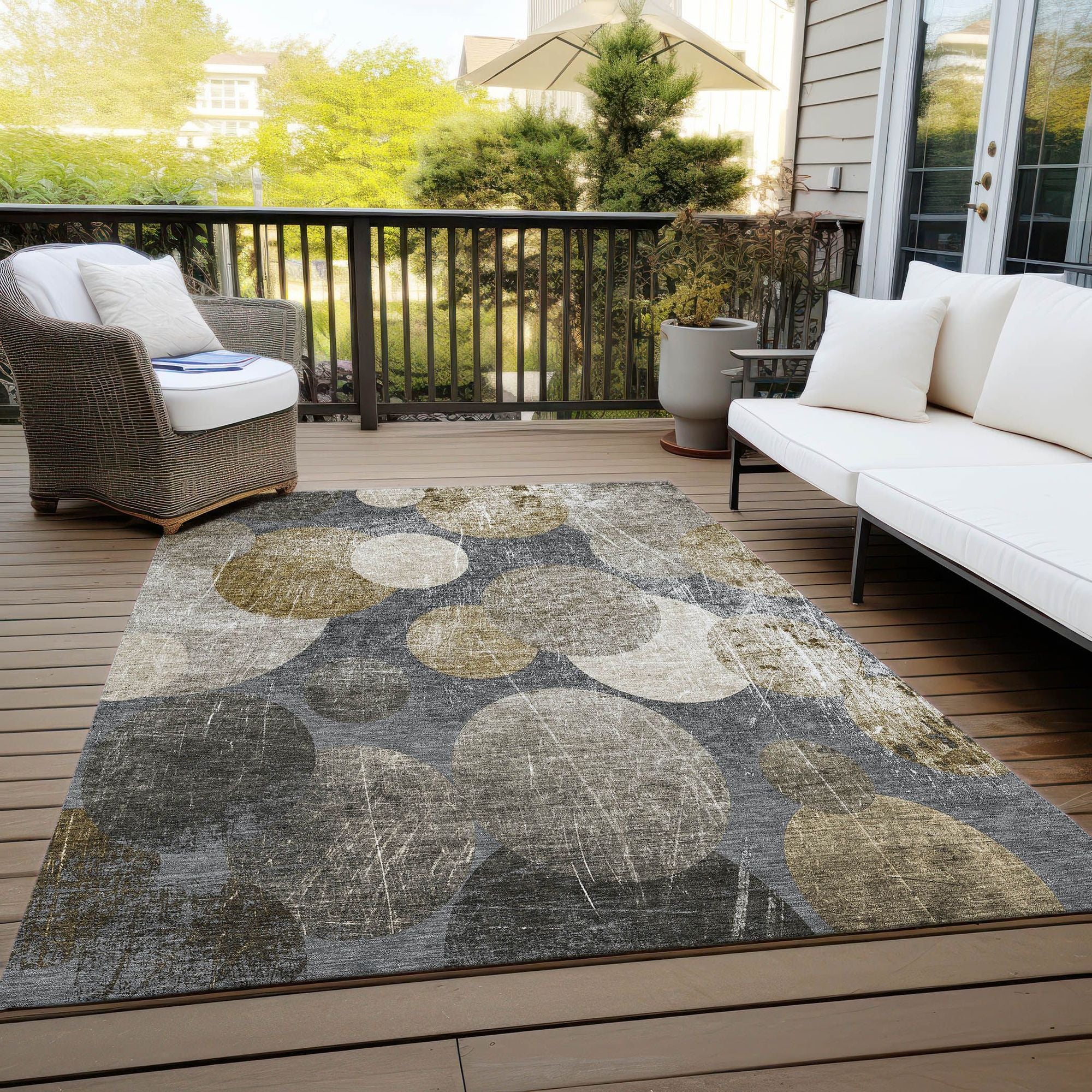 Machine Made ACN556 Brown Rugs