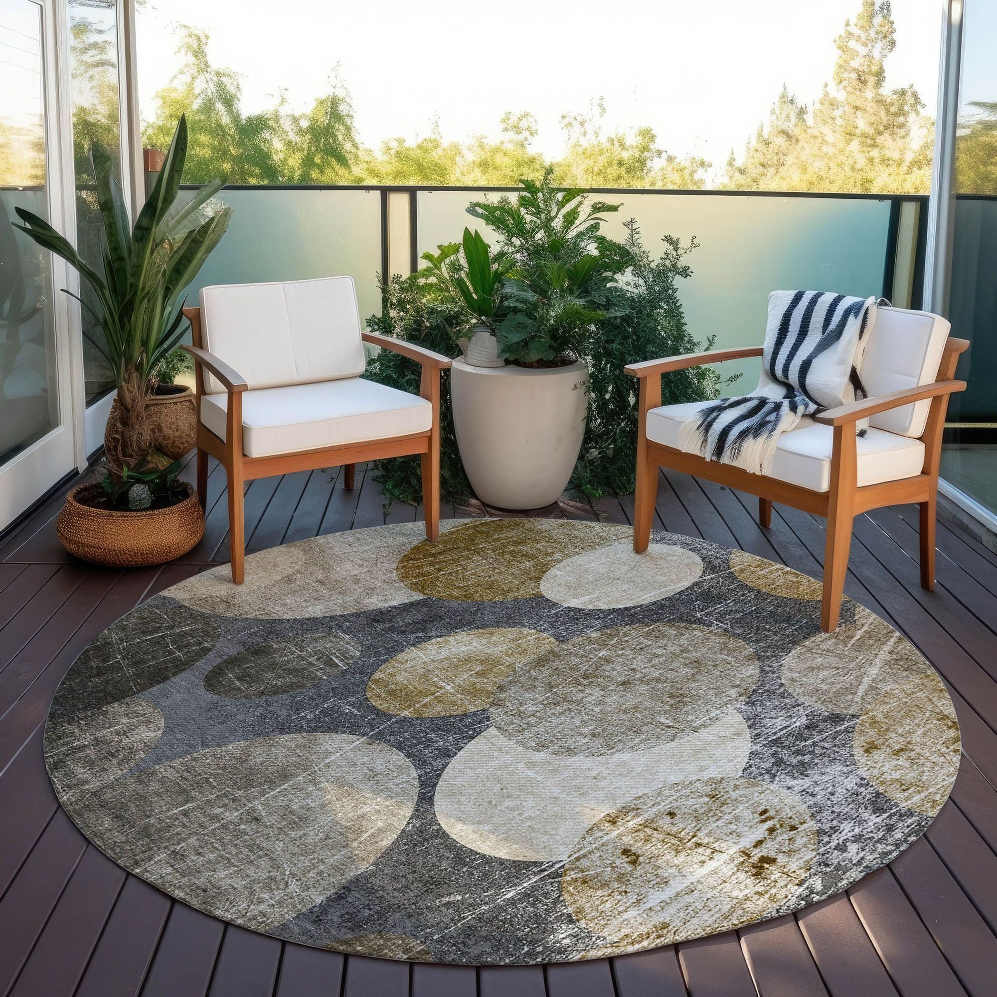 Machine Made ACN556 Brown Rugs