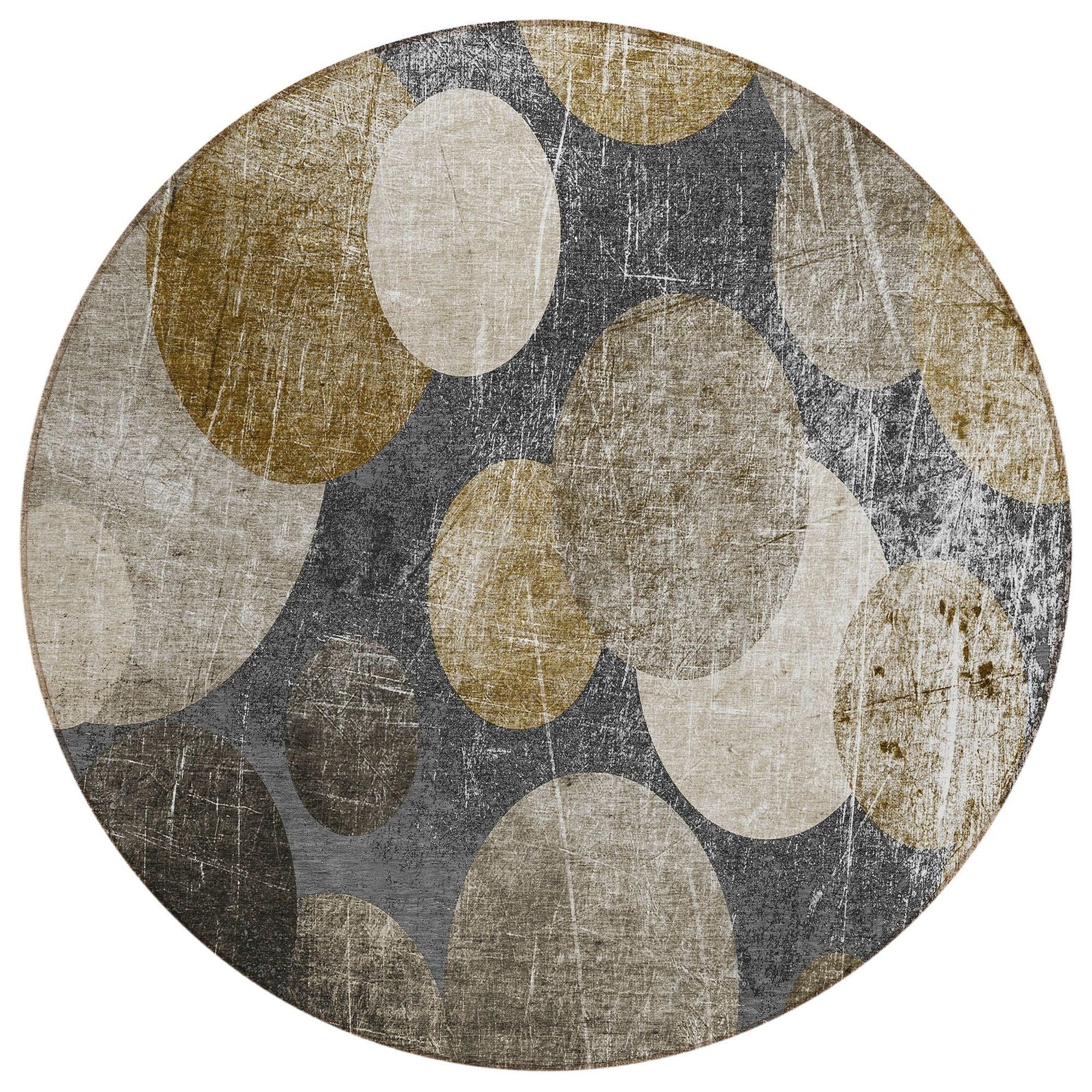 Machine Washable Brown Rug - Indoor / Outdoor - Kids / Pet Friendly Organic Print Rug