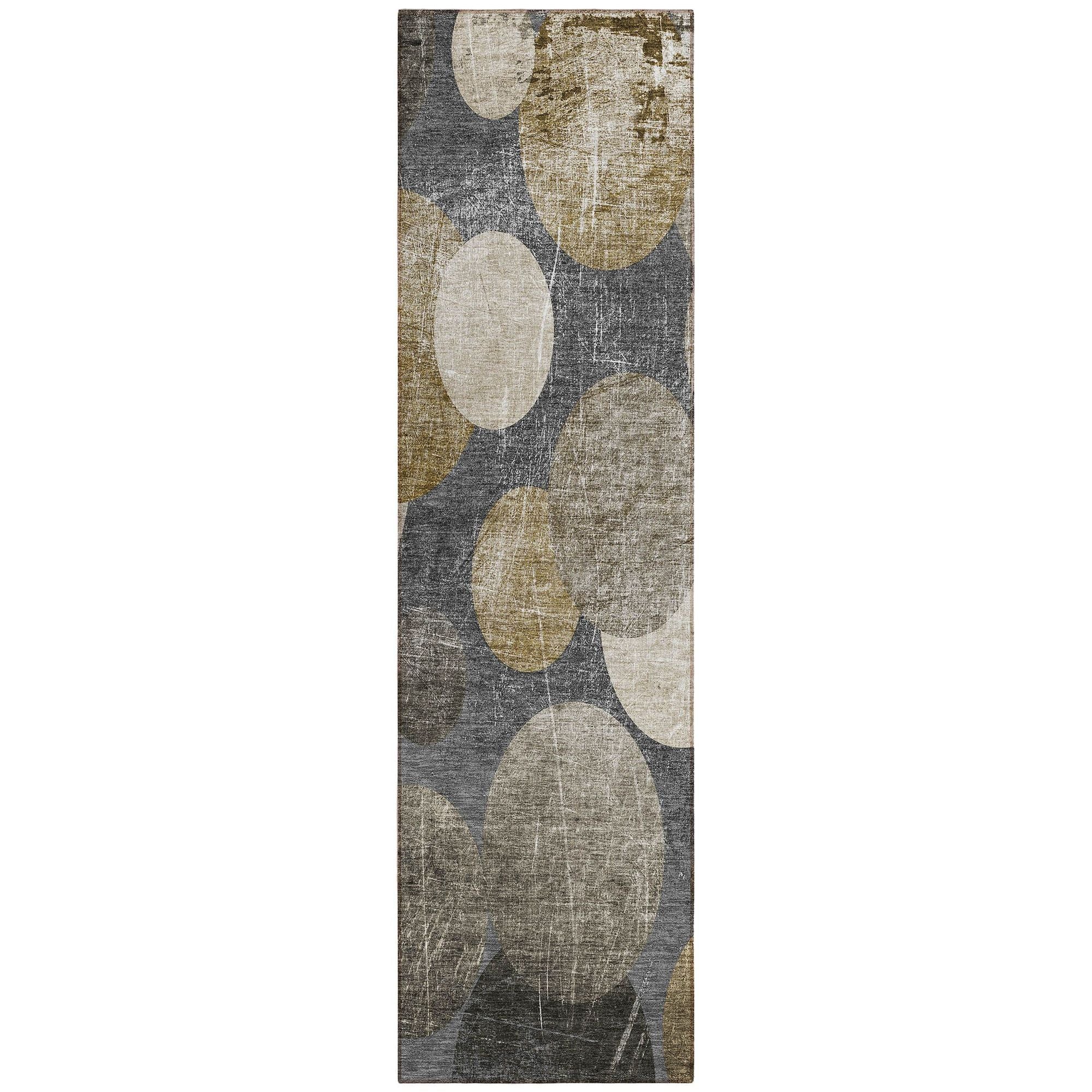 Machine Washable Brown Rug - Indoor / Outdoor - Kids / Pet Friendly Organic Print Rug