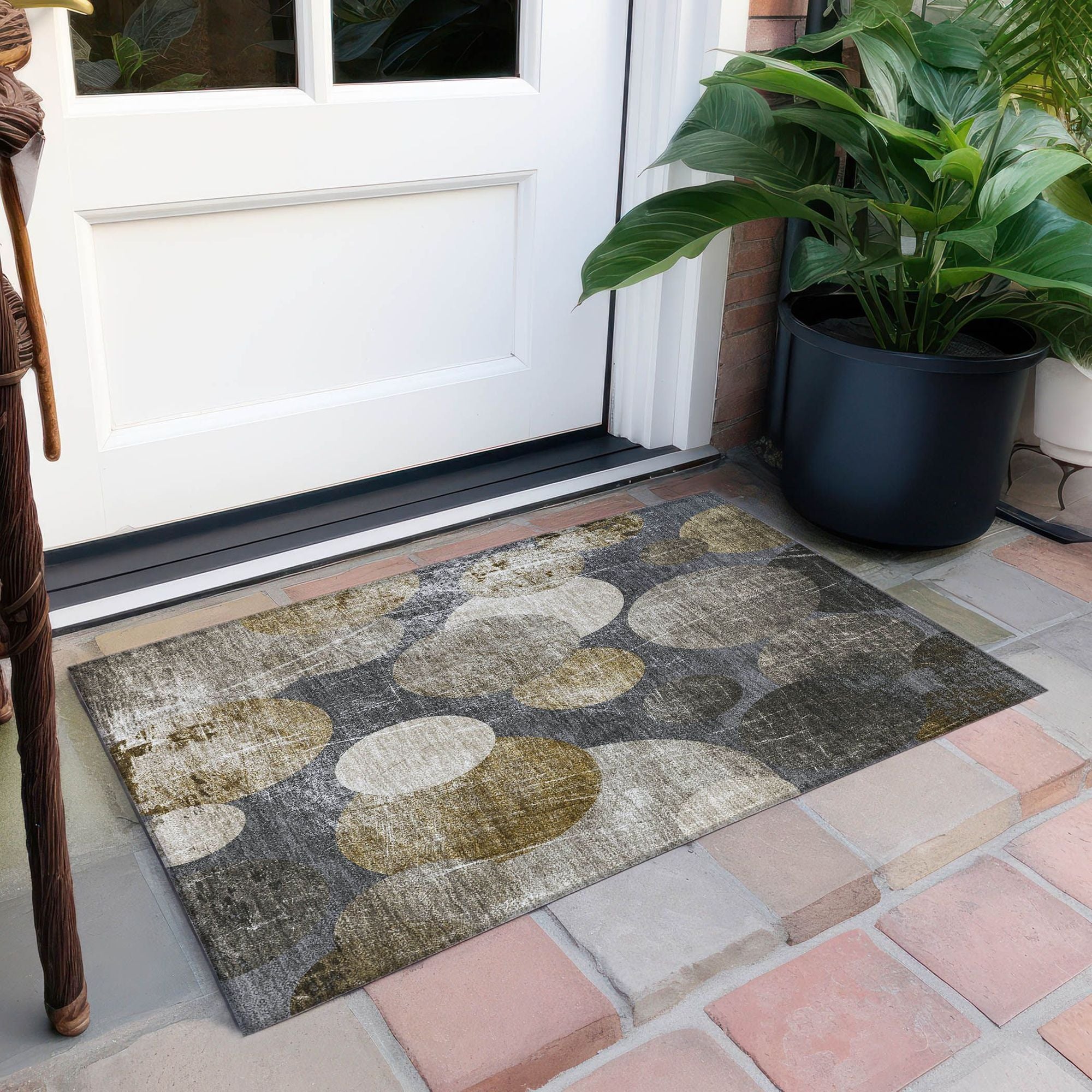 Machine Made ACN556 Brown Rugs