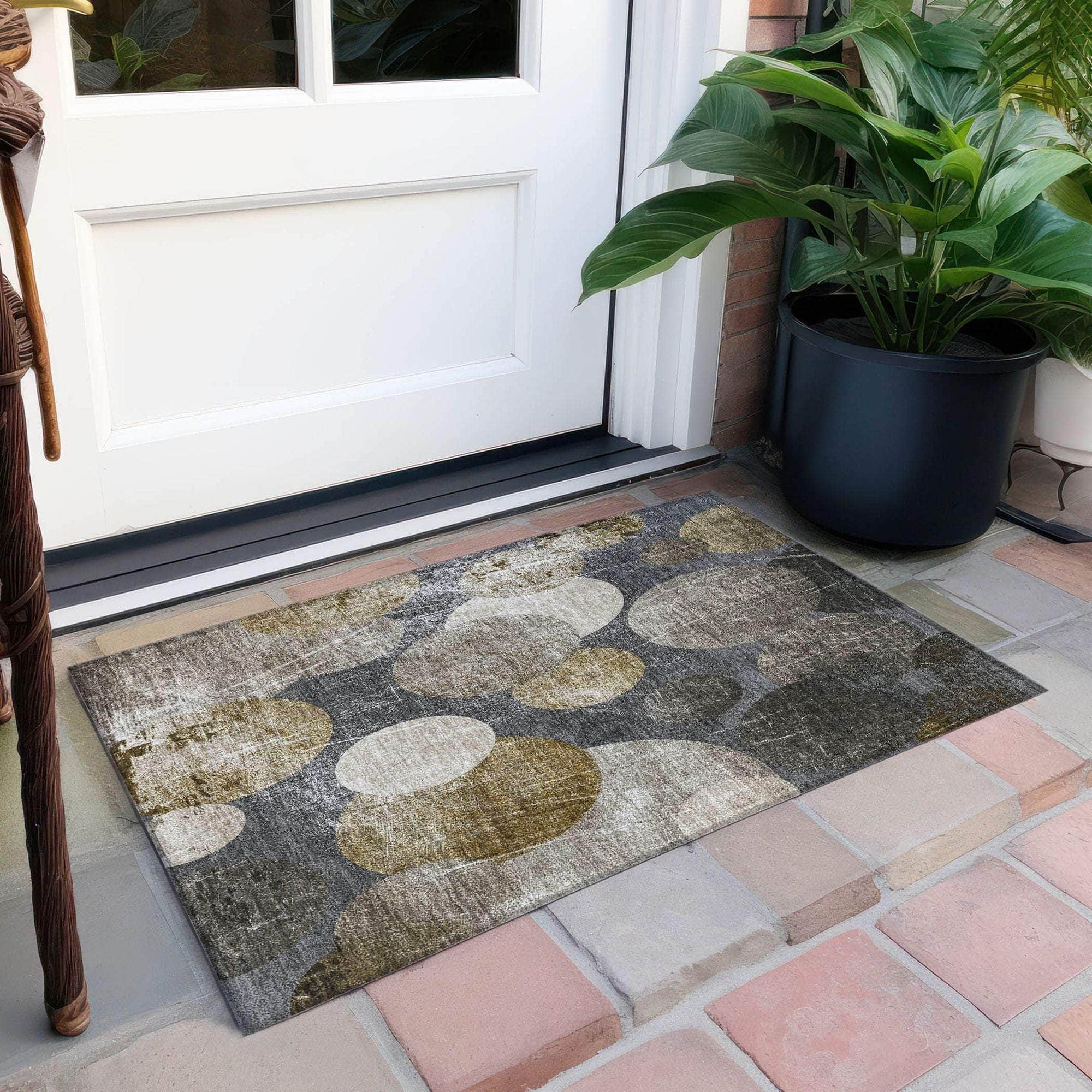 Machine Made ACN556 Brown Rugs