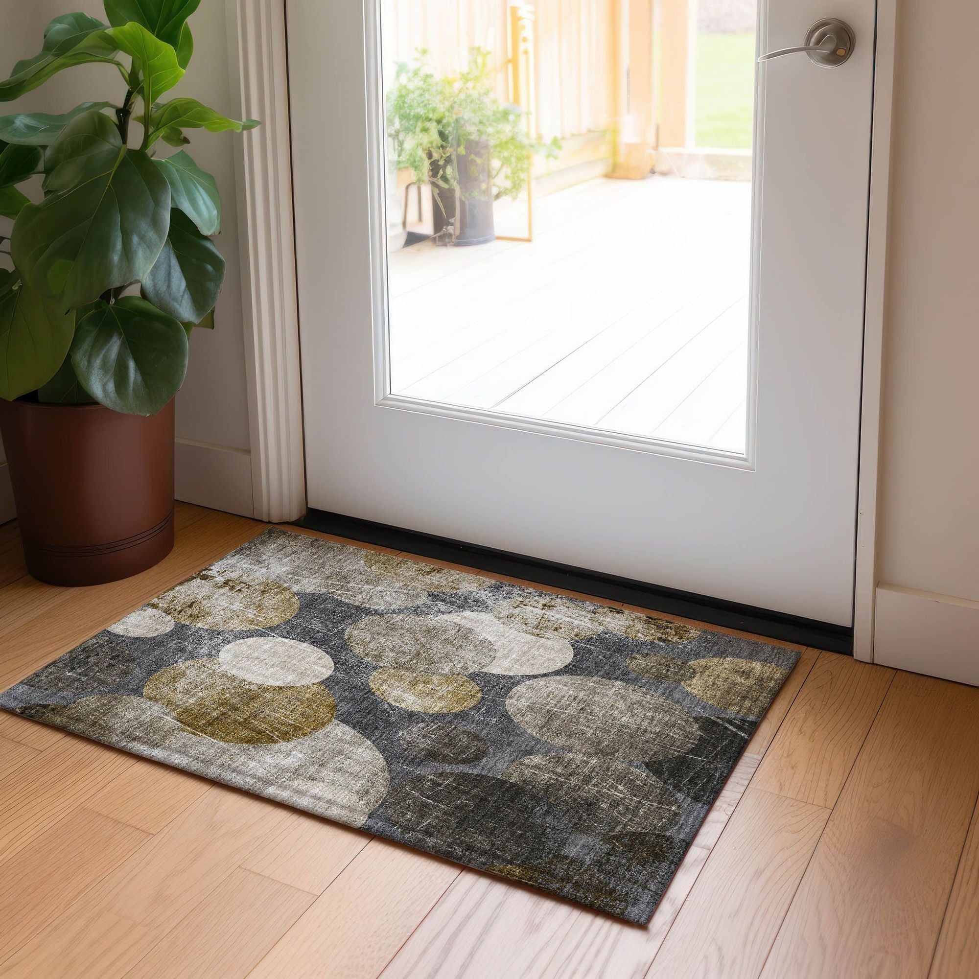 Machine Made ACN556 Brown Rugs