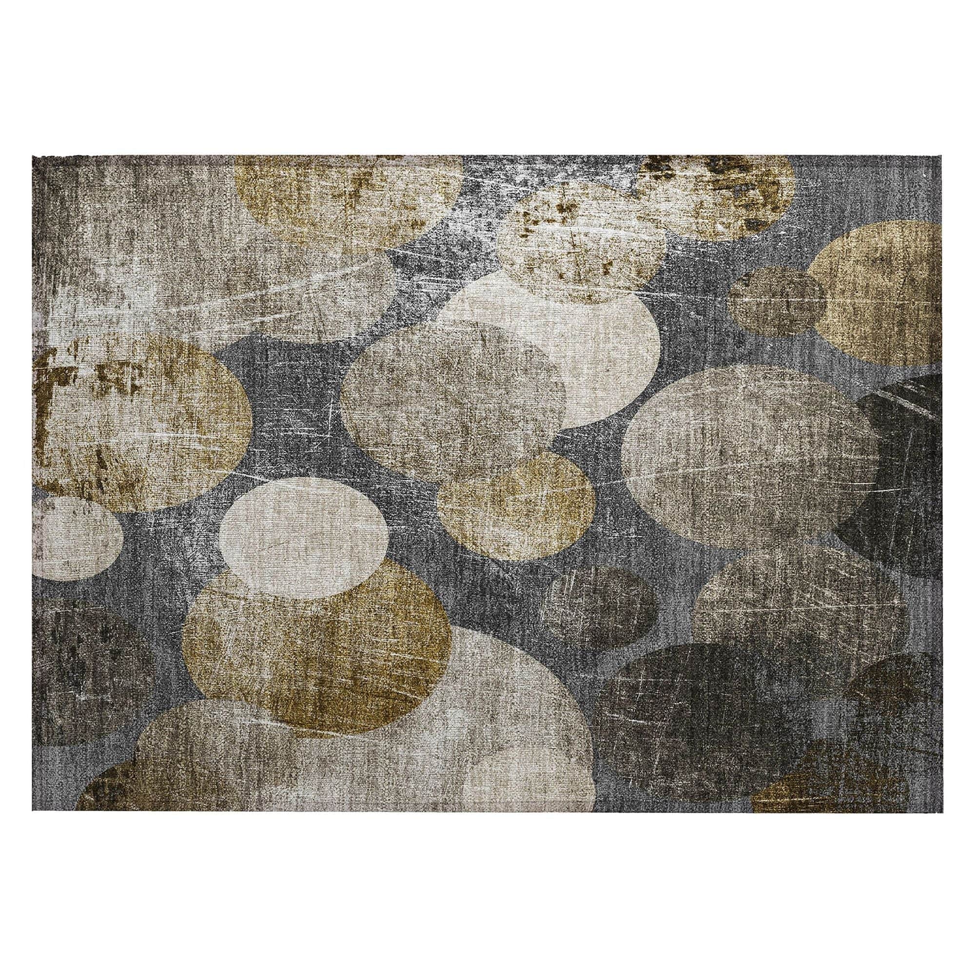 Machine Washable Brown Rug - Indoor / Outdoor - Kids / Pet Friendly Organic Print Rug