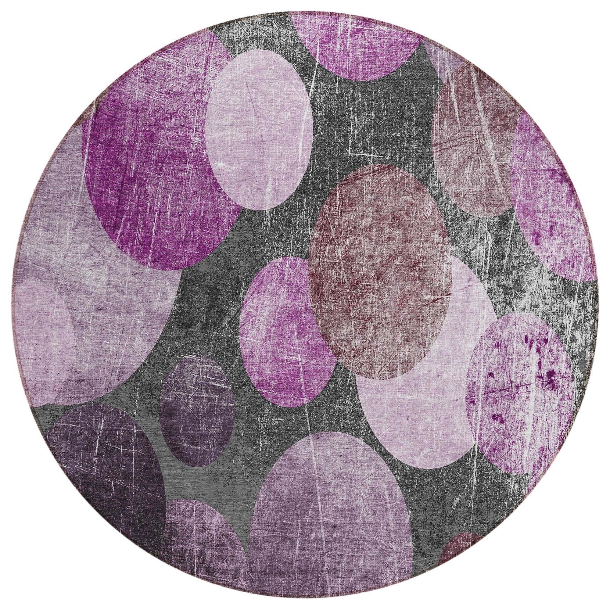 Machine Washable Garnet Red Rug - Indoor / Outdoor - Kids / Pet Friendly Organic Print Rug