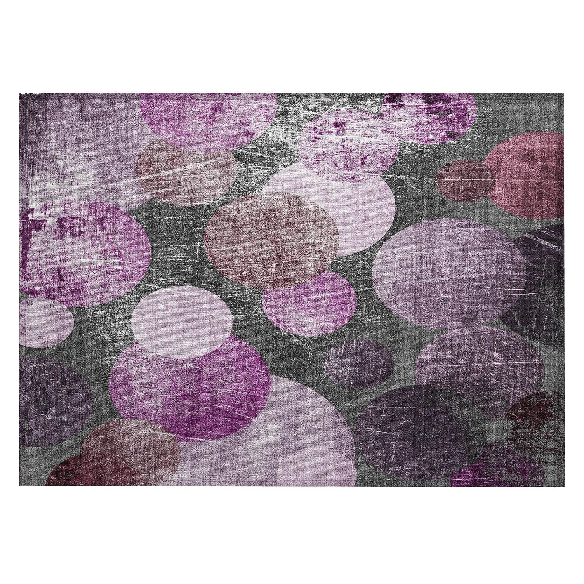 Machine Washable Garnet Red Rug - Indoor / Outdoor - Kids / Pet Friendly Organic Print Rug