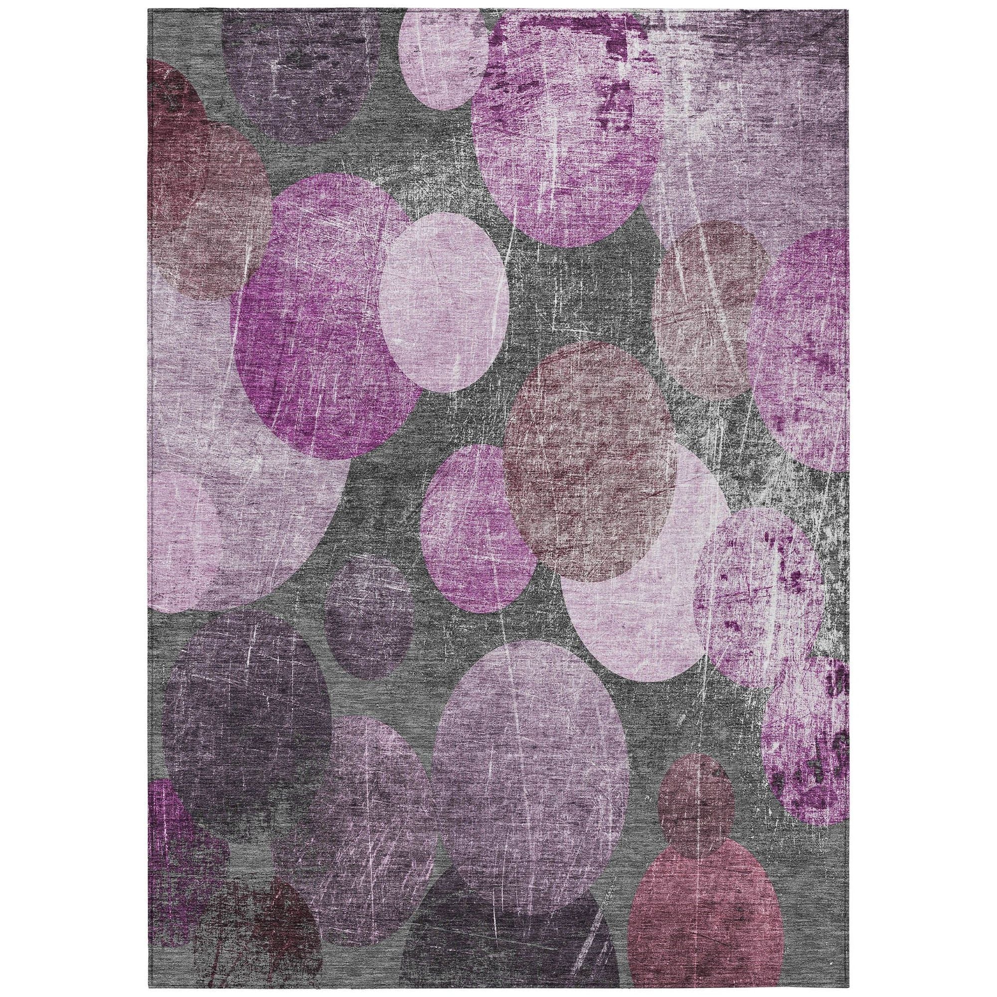 Machine Washable Garnet Red Rug - Indoor / Outdoor - Kids / Pet Friendly Organic Print Rug