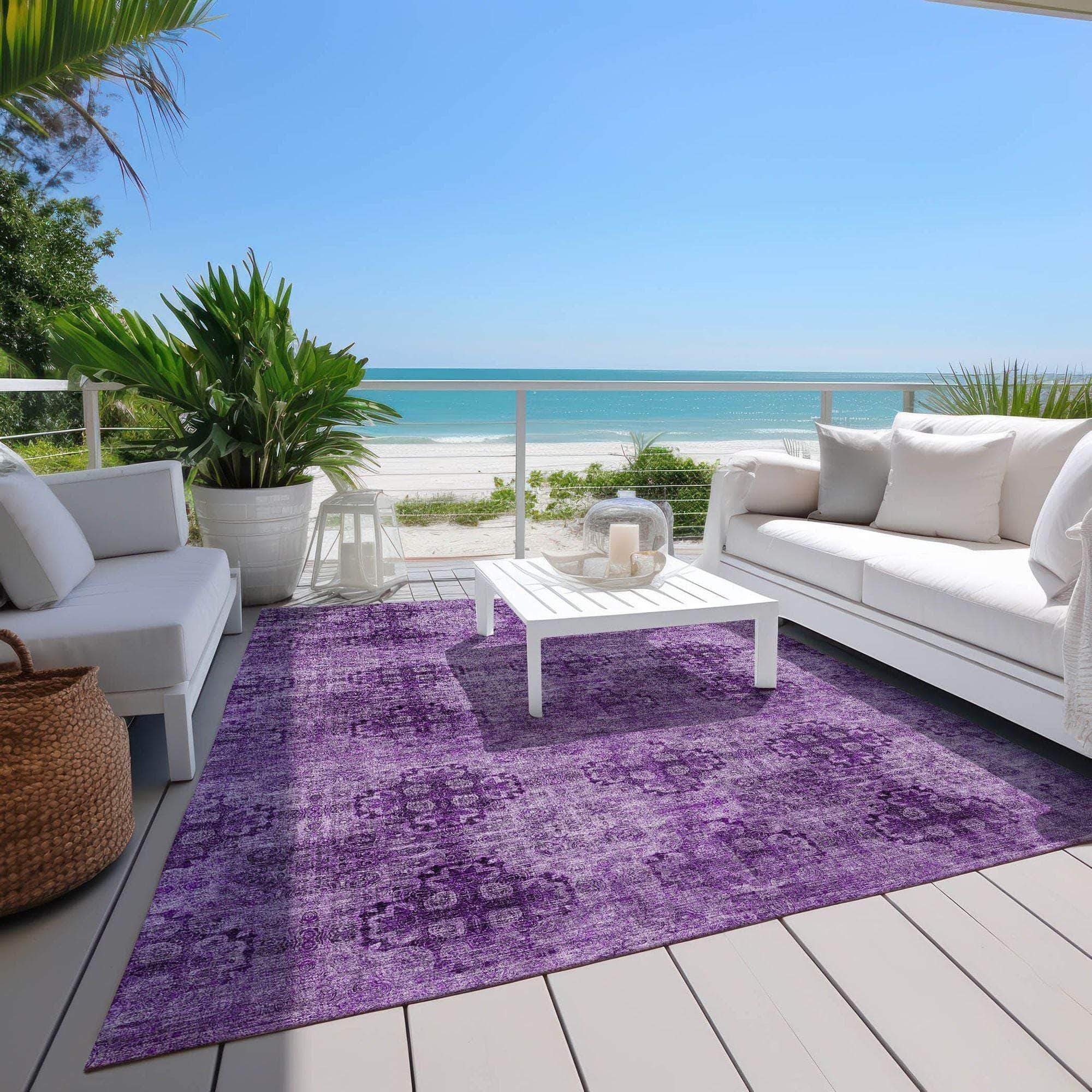 Machine Made ACN557 Eggplant Purple Rugs